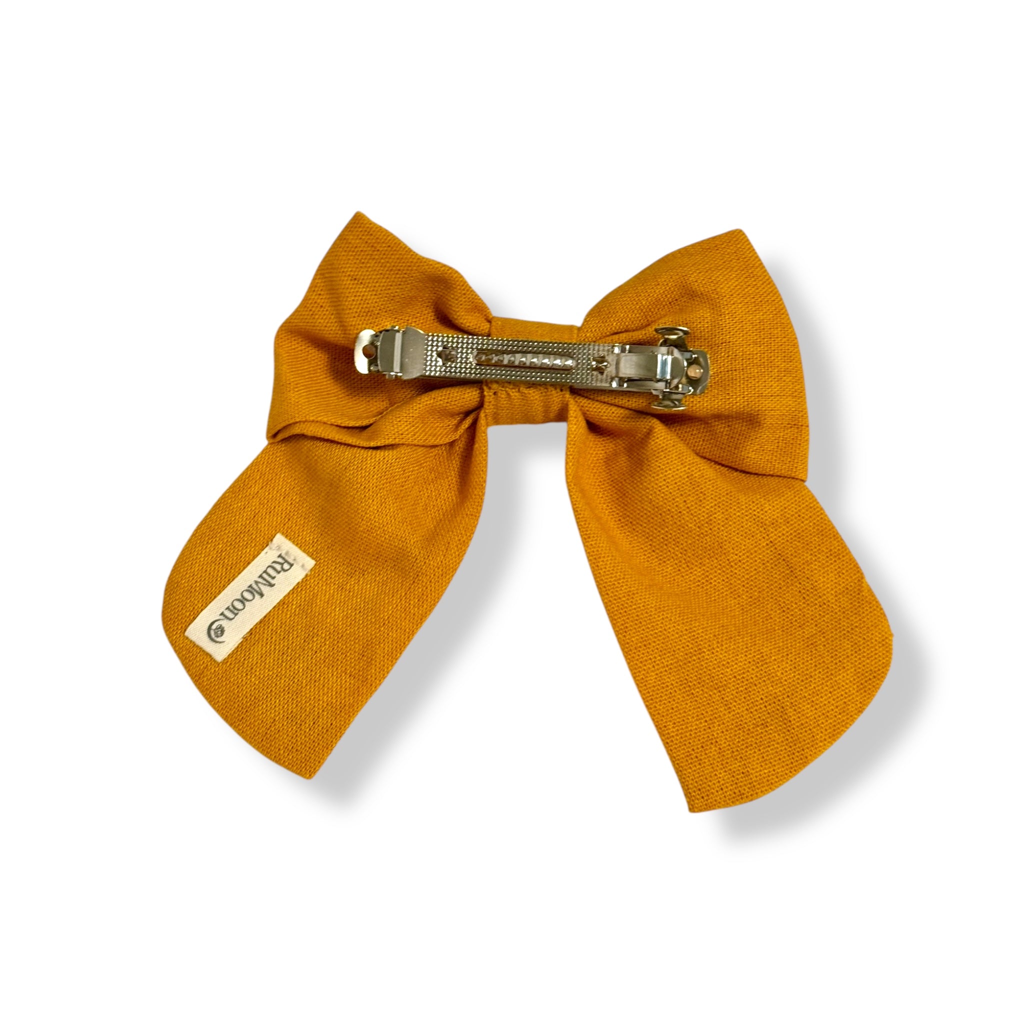 Wildflowers Yellow Hand Embroidery Hair Bow Barrette
