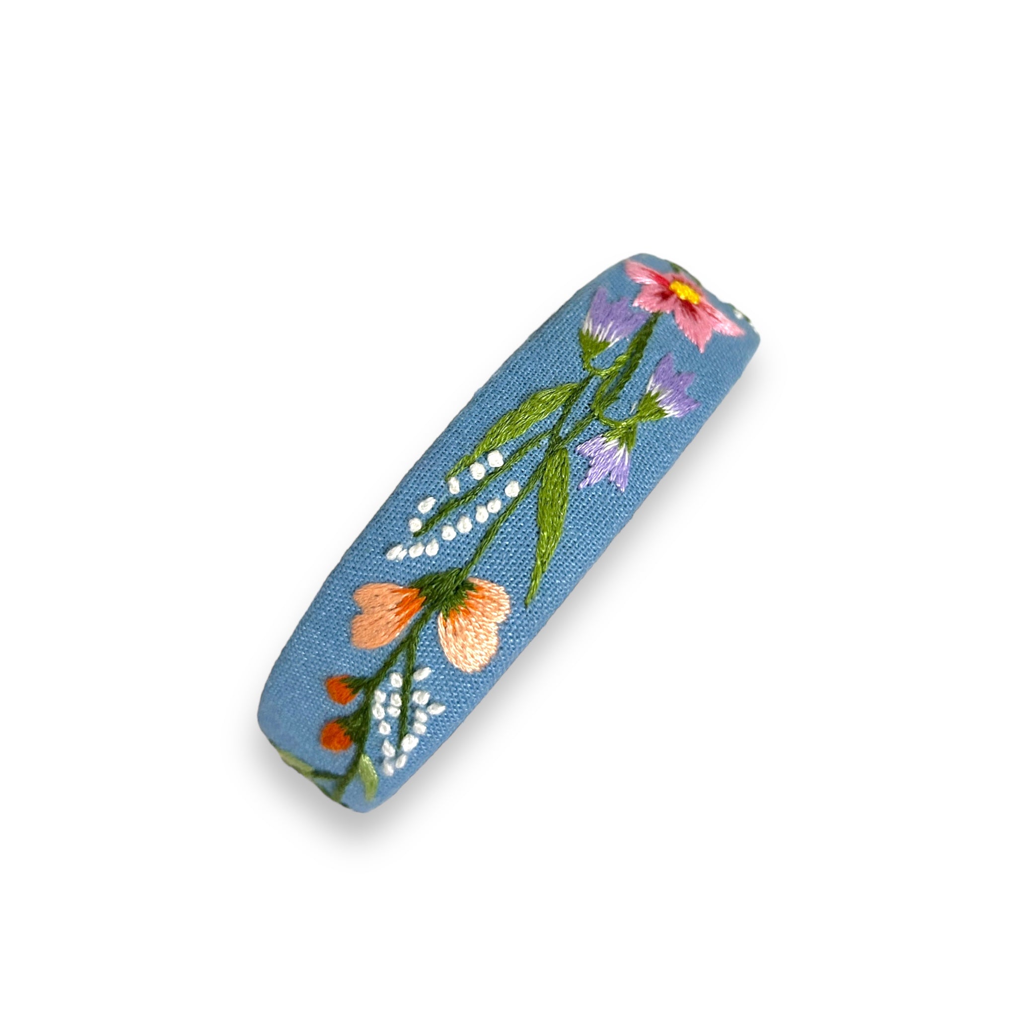 Garden Bloom Embroidered Blue Hairband