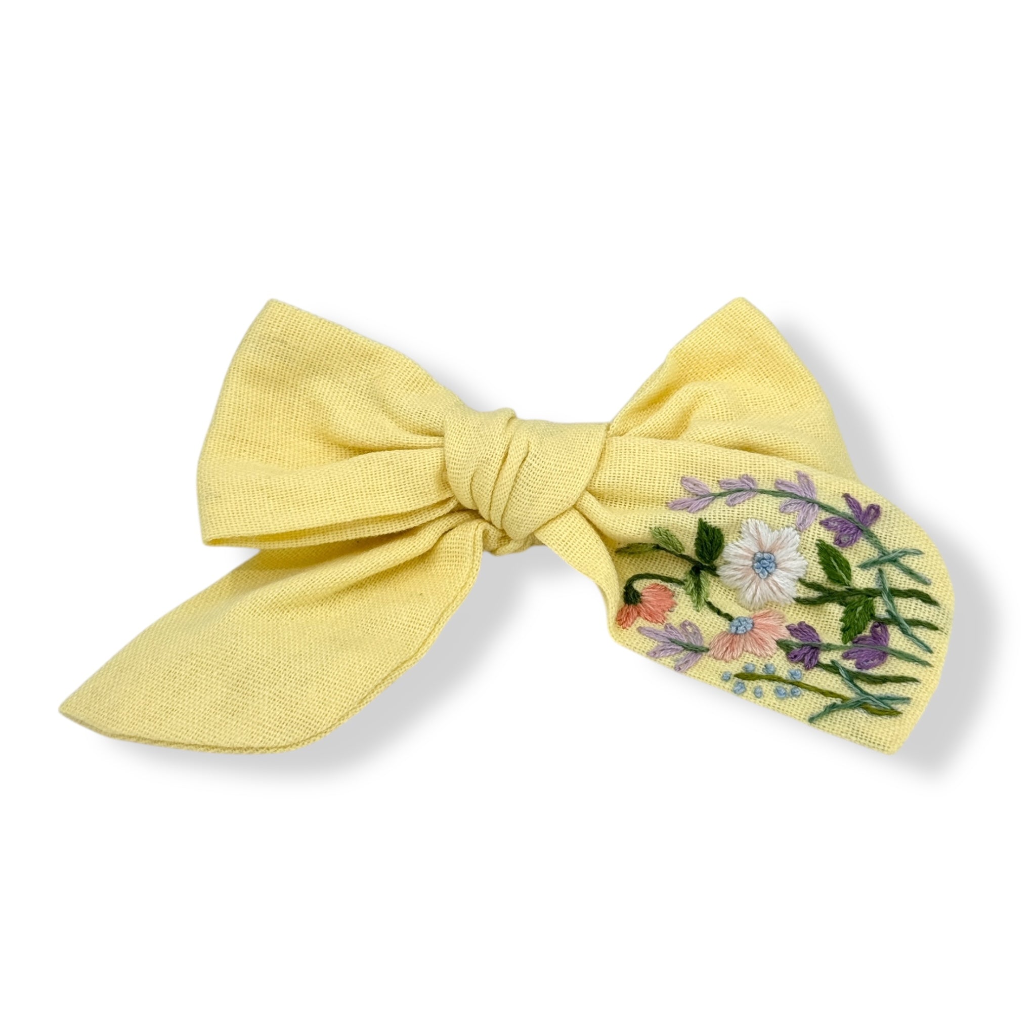 Honey Veil Embroidered Hairbow