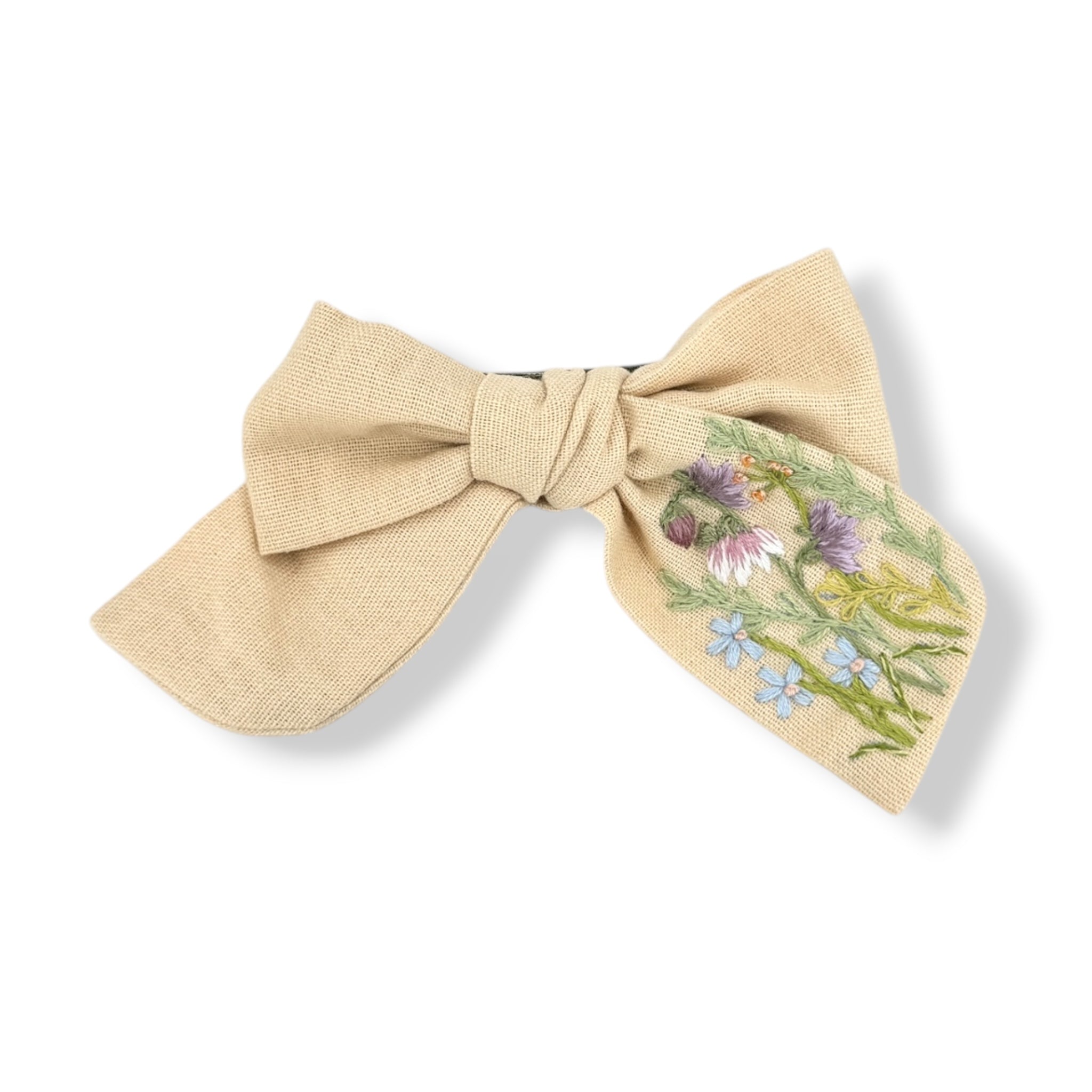 Pastel Petals Beige Hairbow