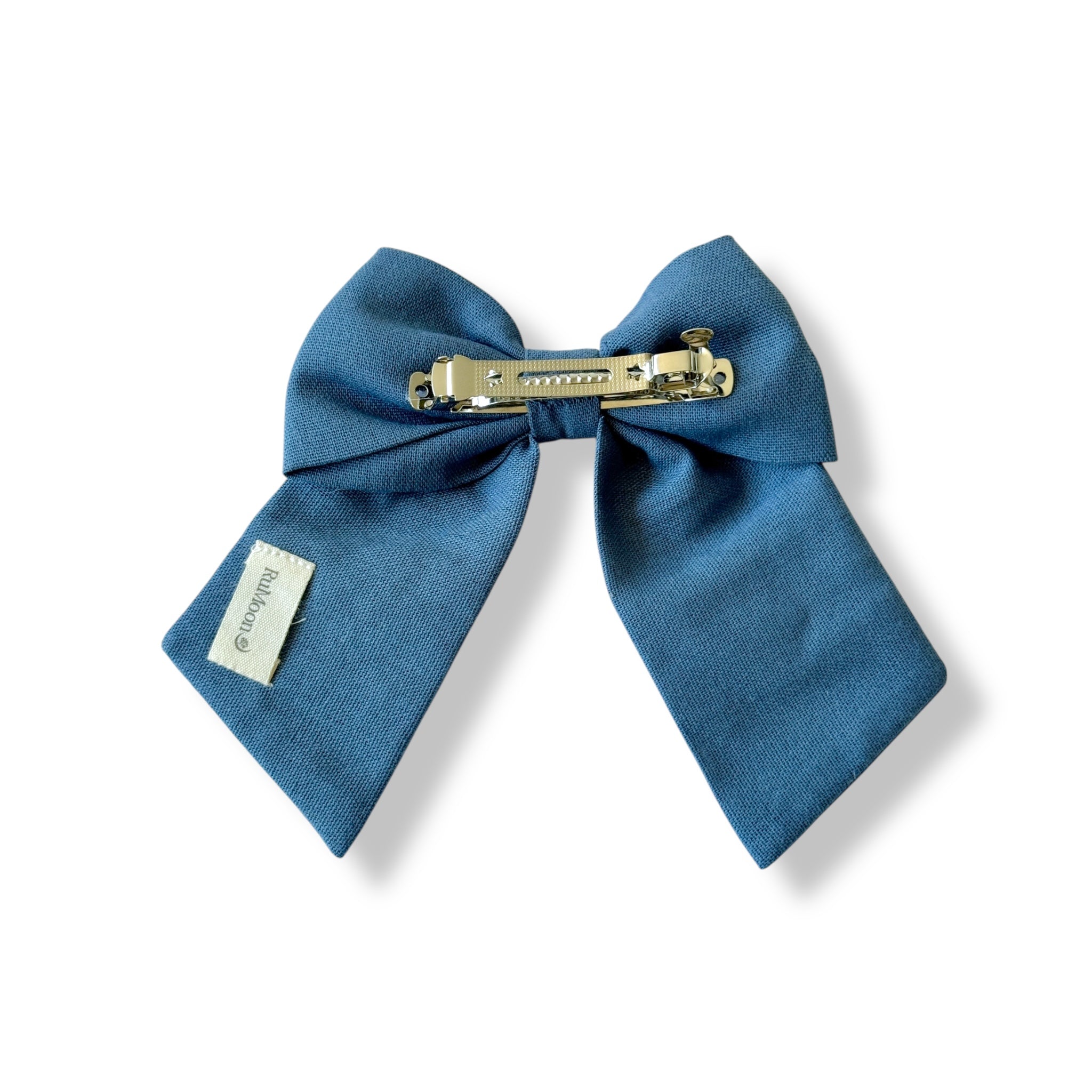 Blue Hand Embroidery Hair Bow