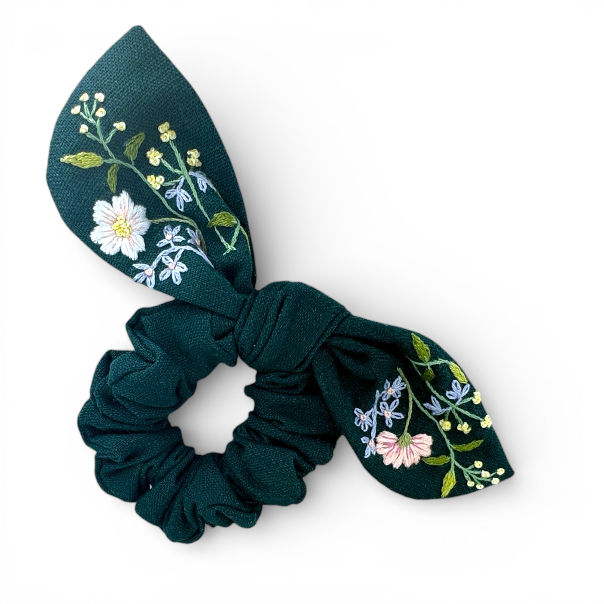 Emeral Hand Embroidery Scrunchies
