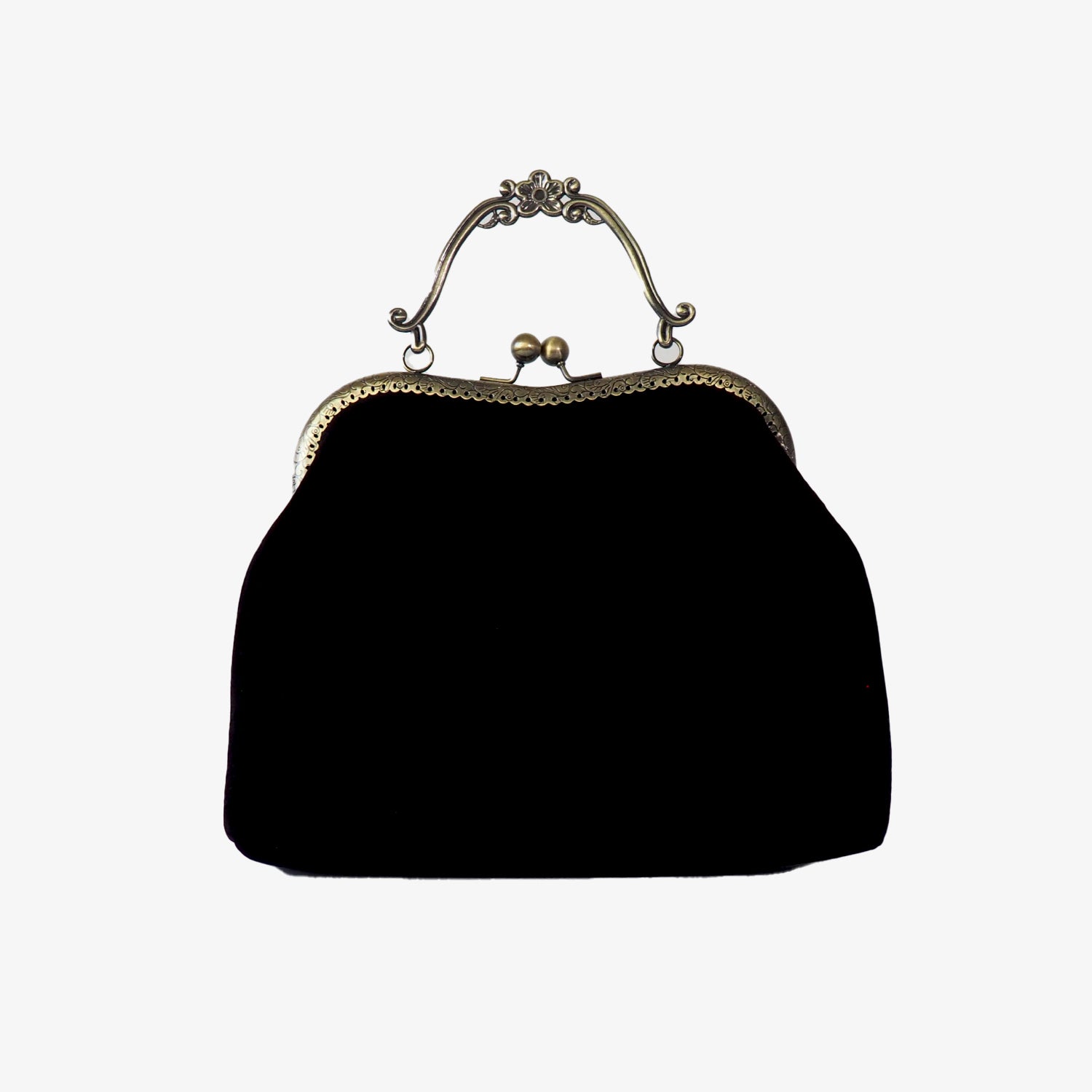 Floral Ribbon Embroidery Clutch Velvet Bag