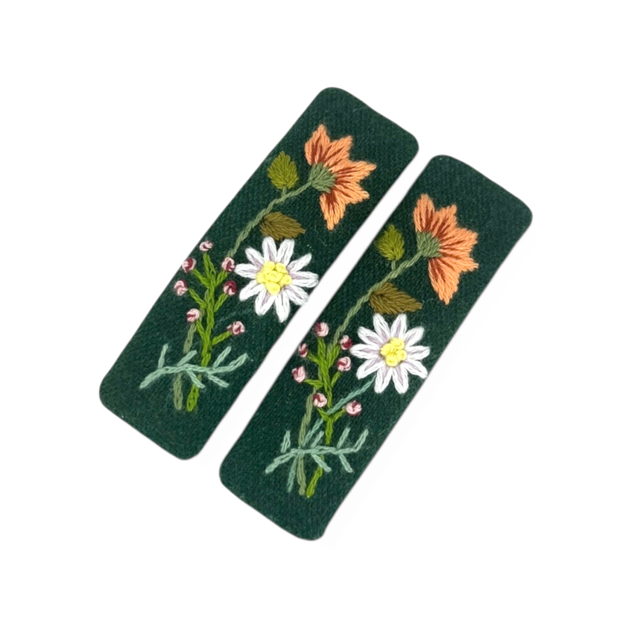 Countryside Bloom Hand Embroidery Hair Clips