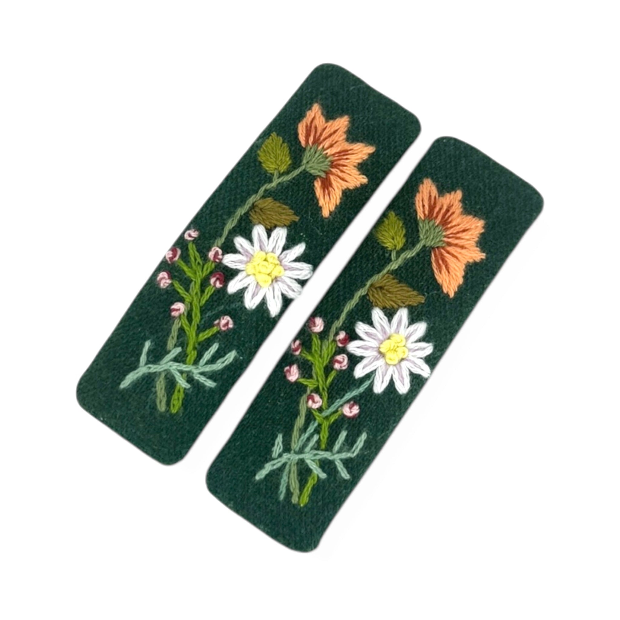 Countryside Bloom Hand Embroidery Hair Clips