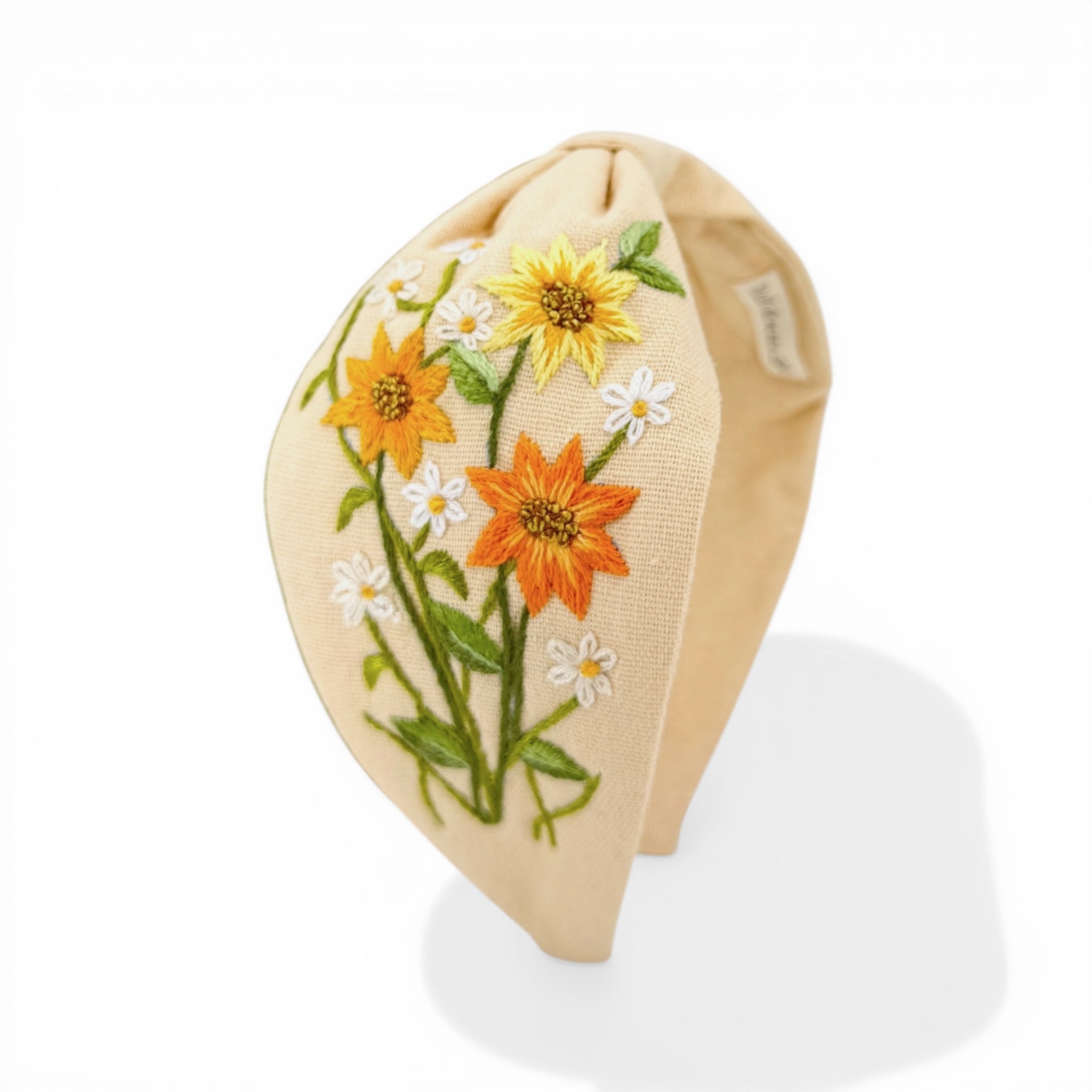 Golden Cosmos Meadow Embroidered Headband
