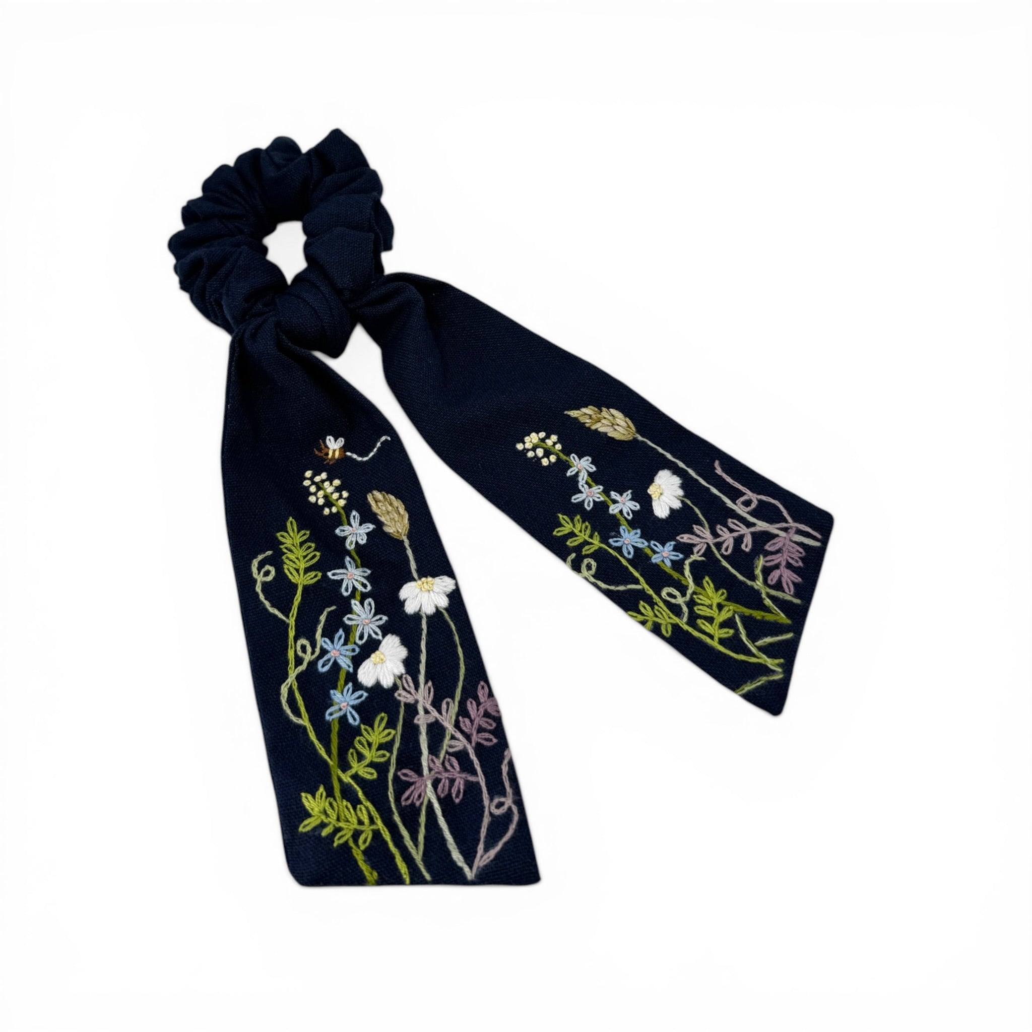 Wildflower Meadow Embroidered Scrunchies