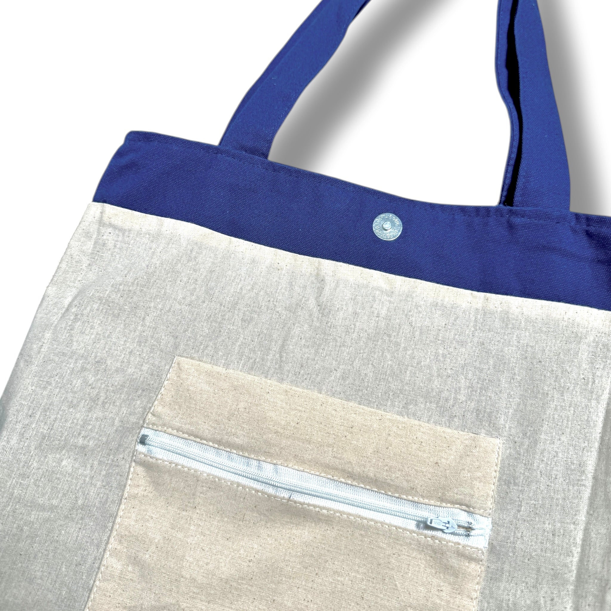 Blue Whale Embroidery Tote Bag Navy