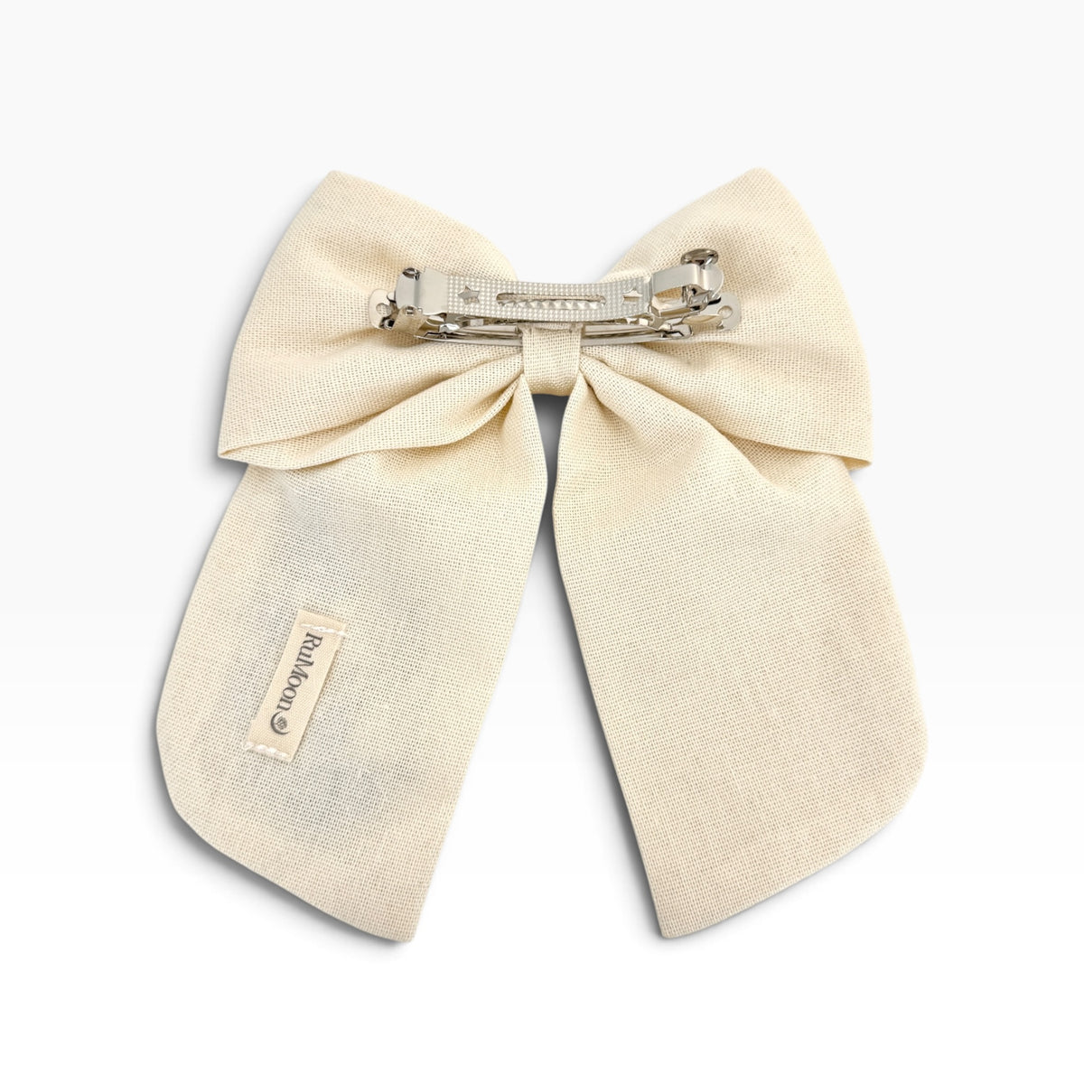 Moonlit Meadow Beige Embroidered Hair Barrette