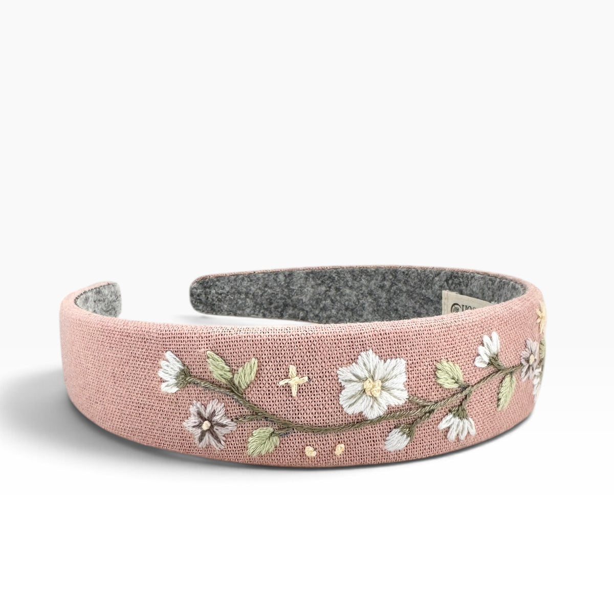 Blush Bloom Dusty Pink Hand Embroidered Headband