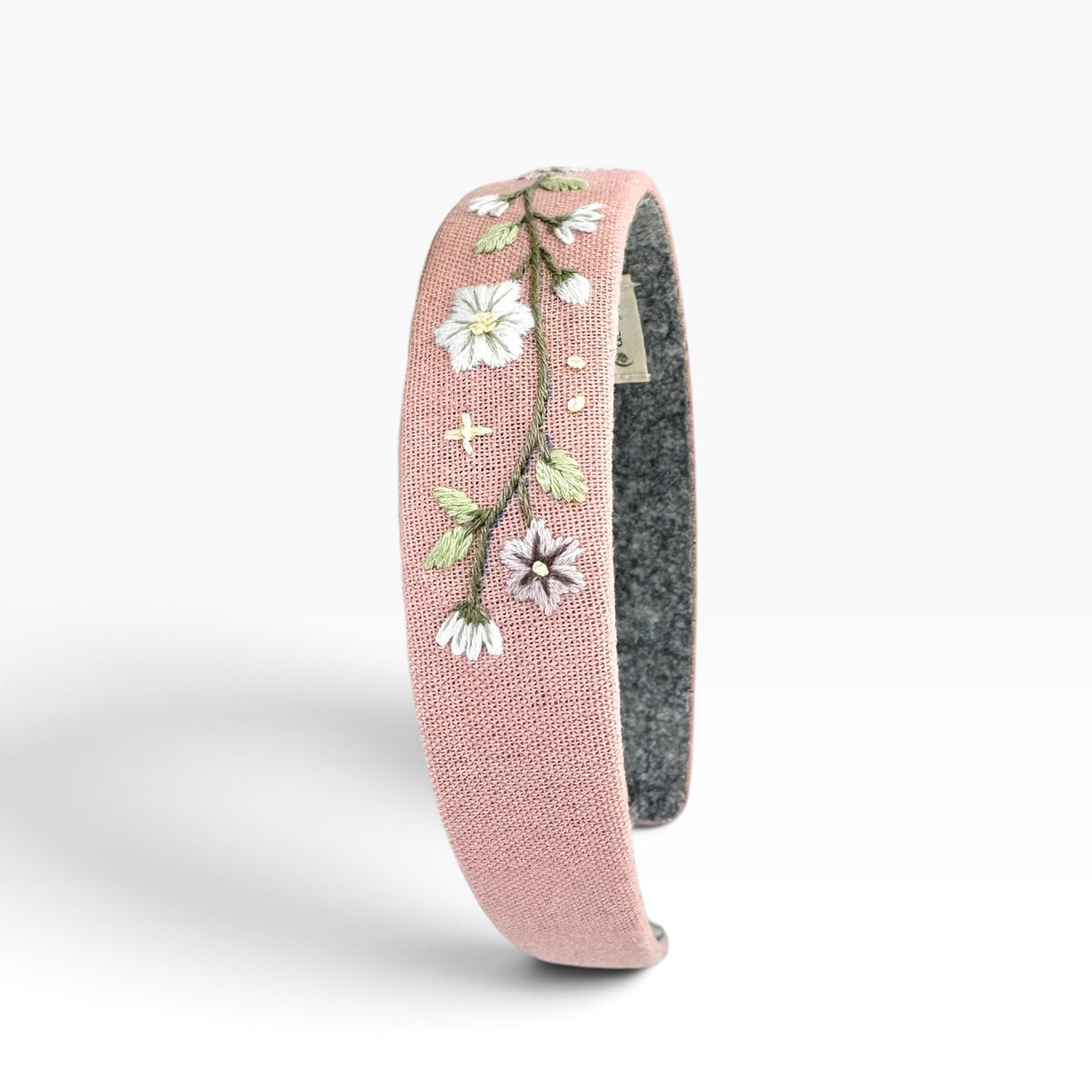 Blush Bloom Dusty Pink Hand Embroidered Headband