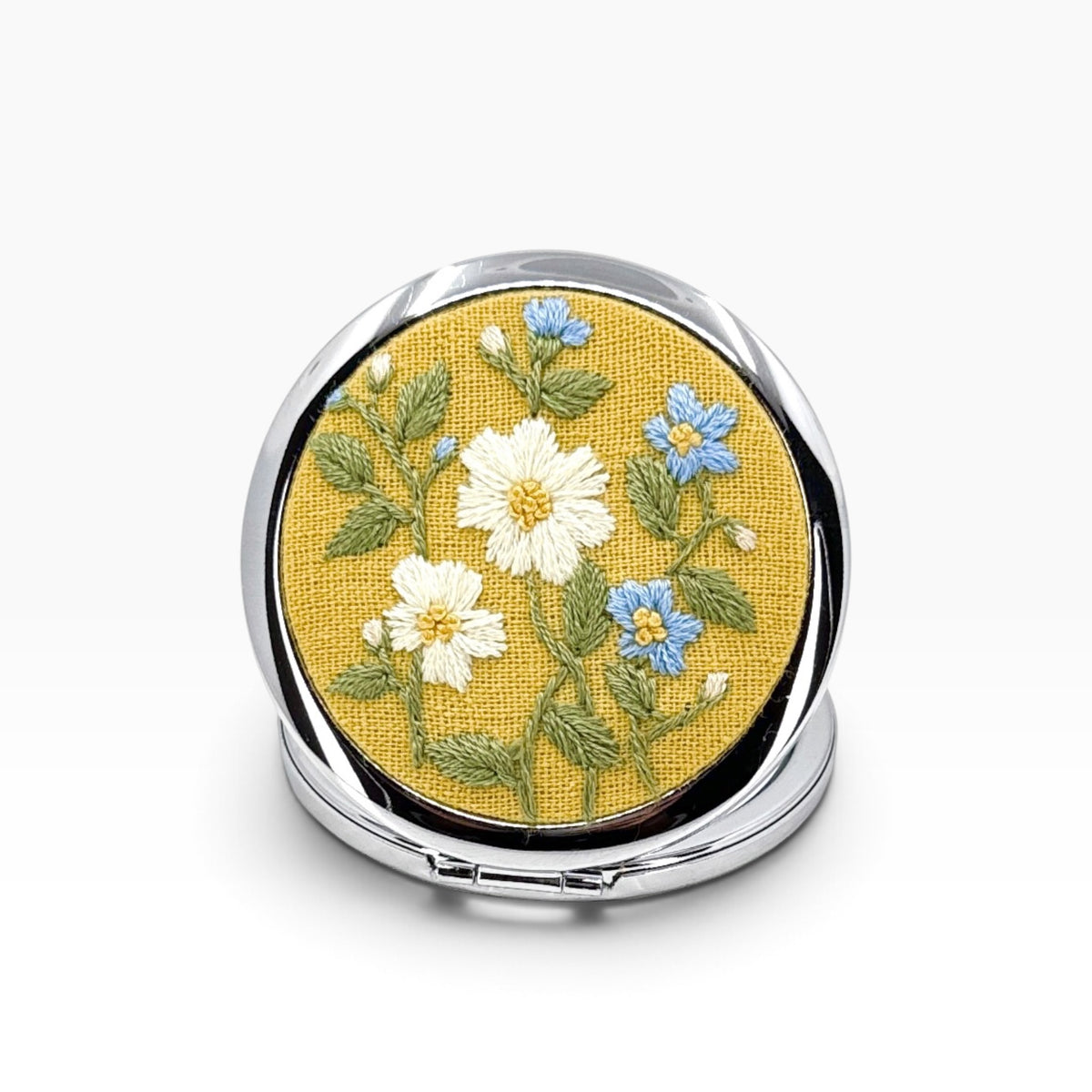 Golden Daisy Yellow Compact Pocket Mirror