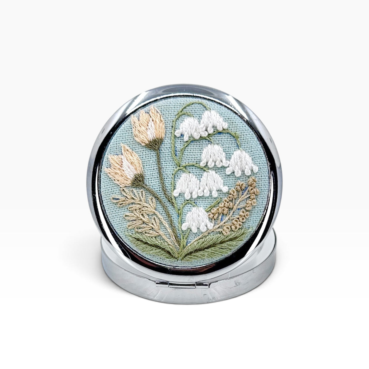 Tulip Lily Pastel Blue Compact Case Container