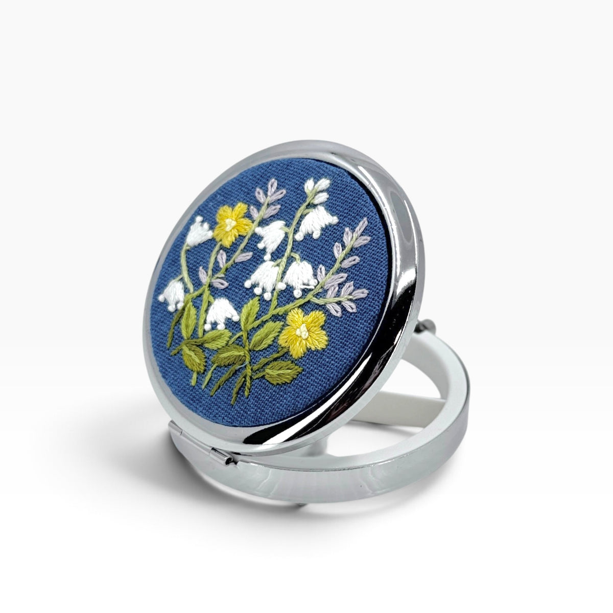 Buttercup White Lily Blue Compact Case Container