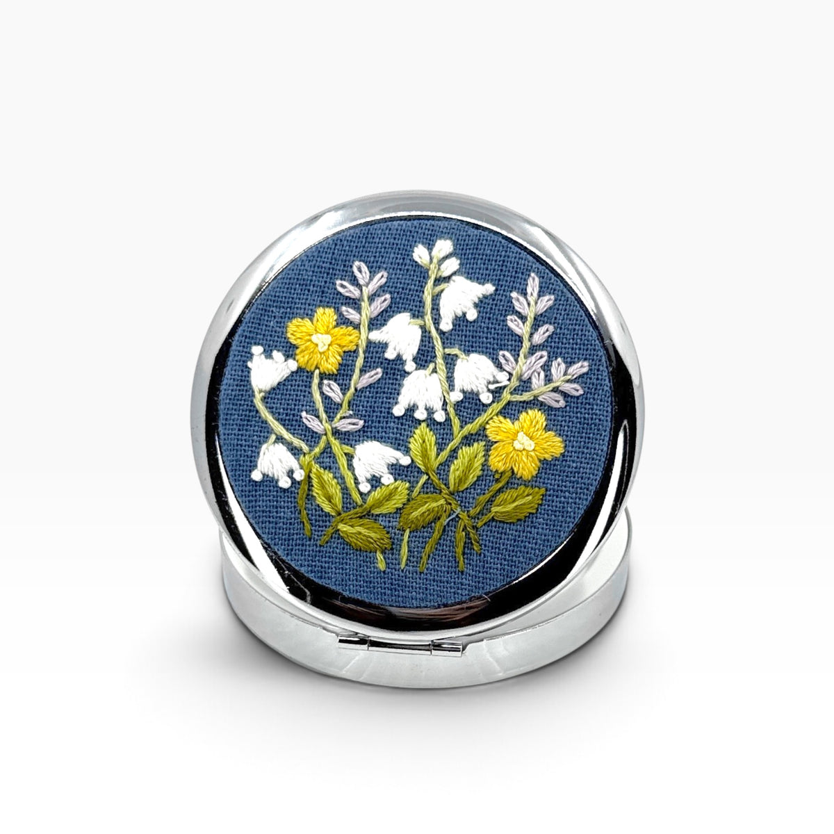 Buttercup White Lily Blue Compact Case Container