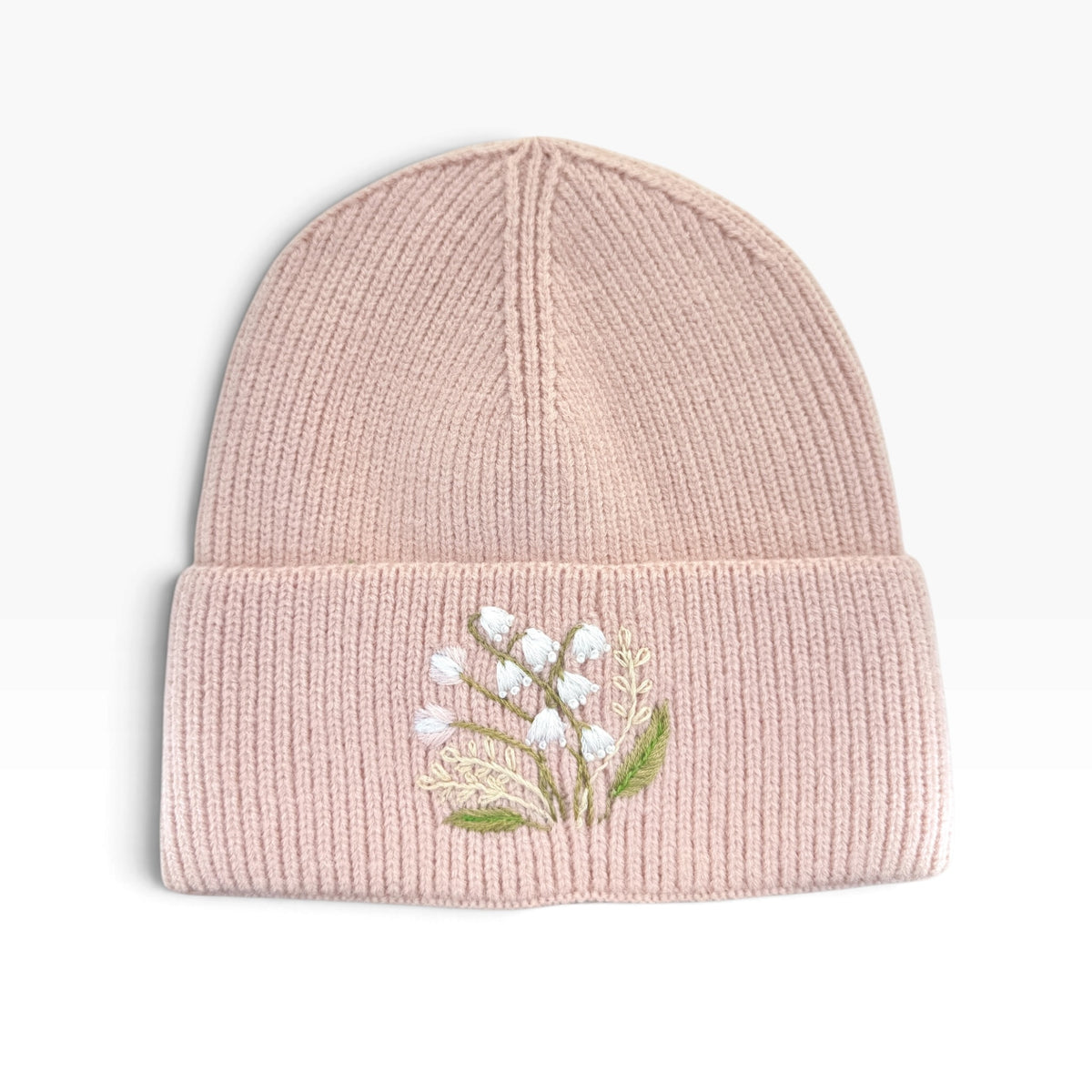Lily of the Valley Pastel Pink Beanie Winter Hat