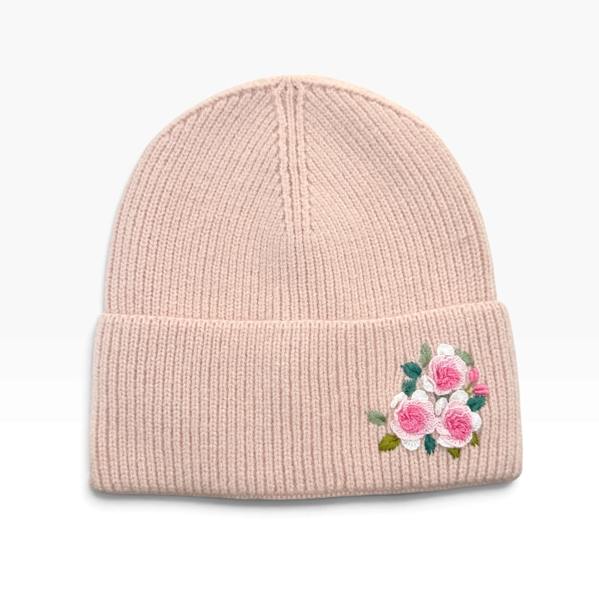 Roses Pastel Pink Beanie