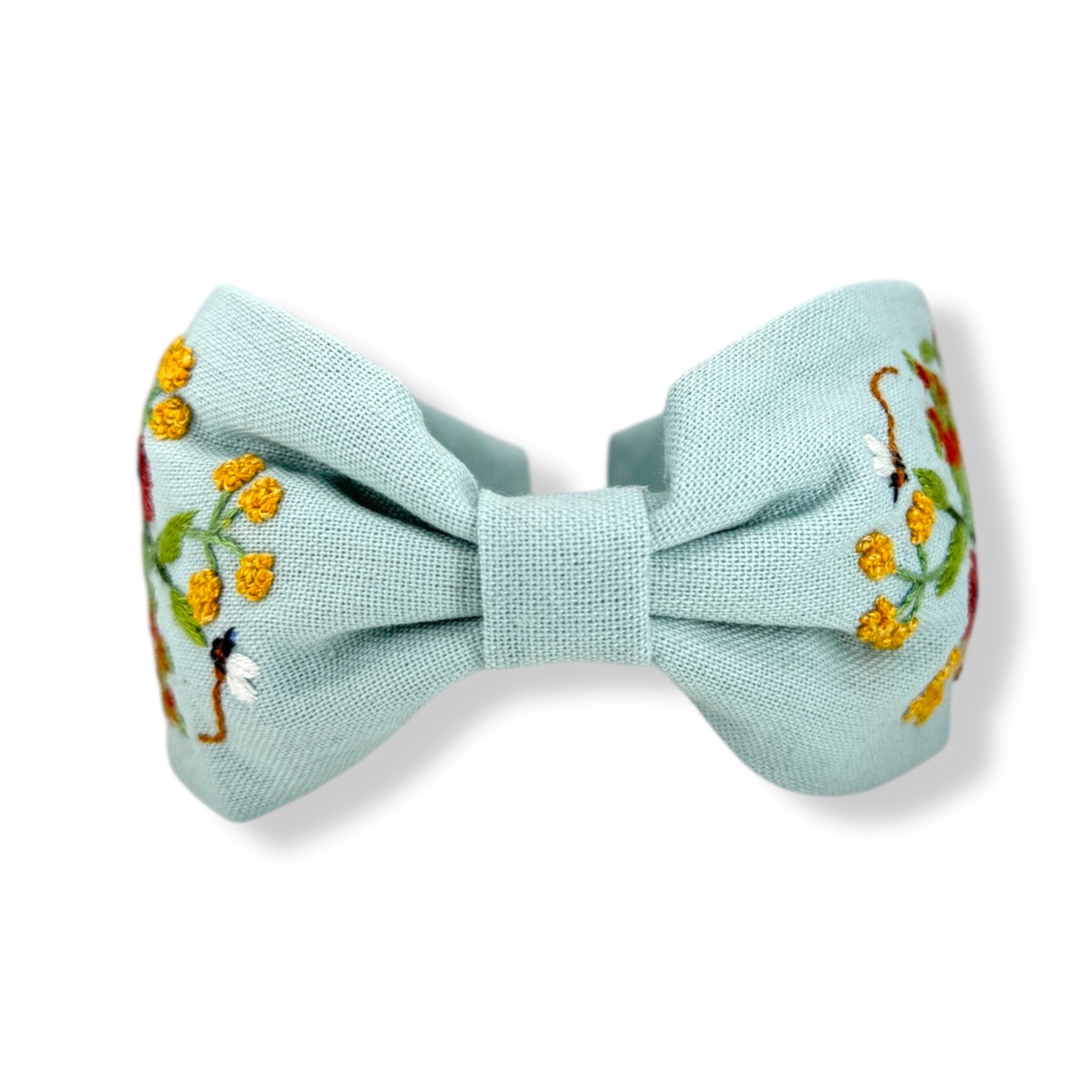 Blush Bloom Blue Embroidered Headband