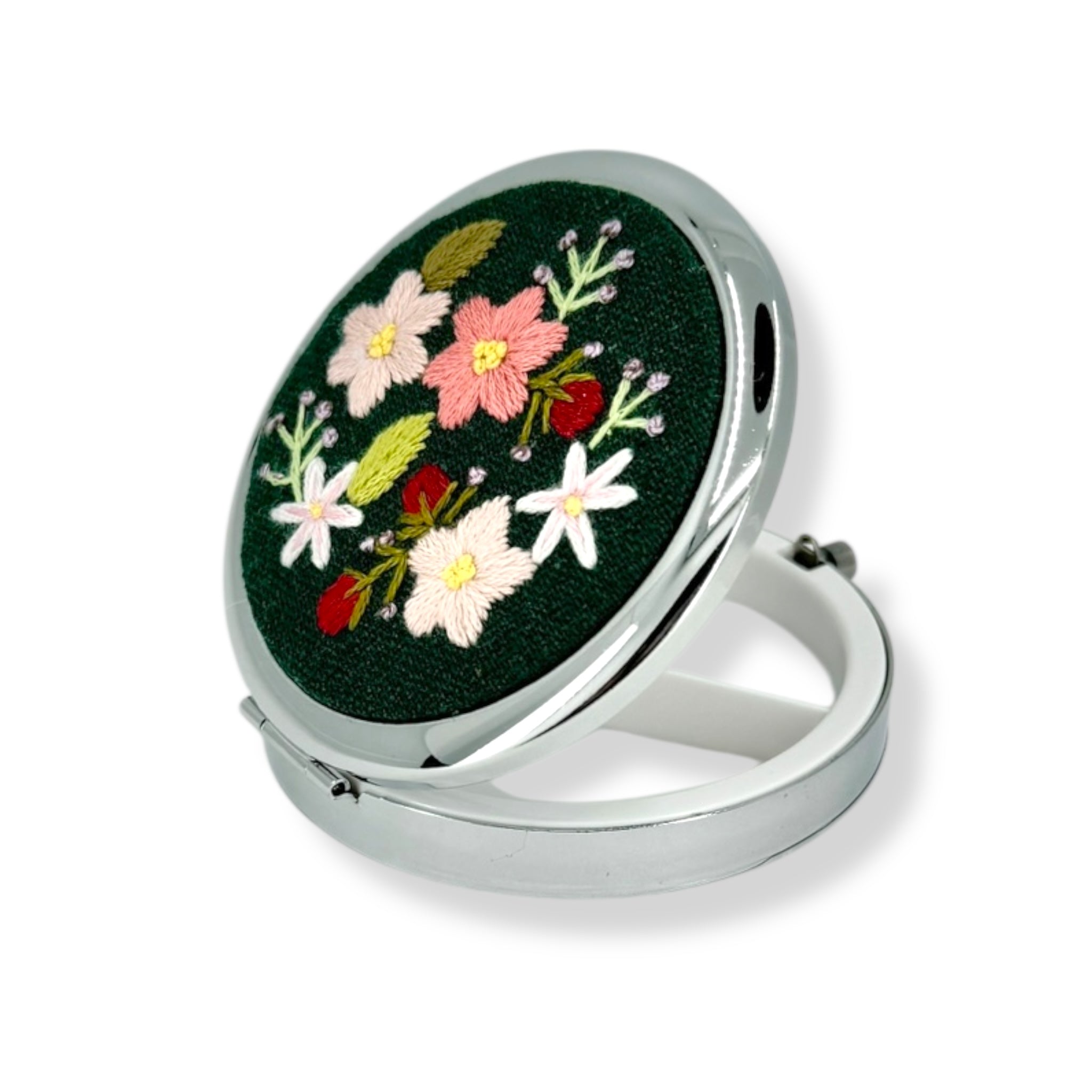 Emerald Green Graden Embroidered Pocket Container