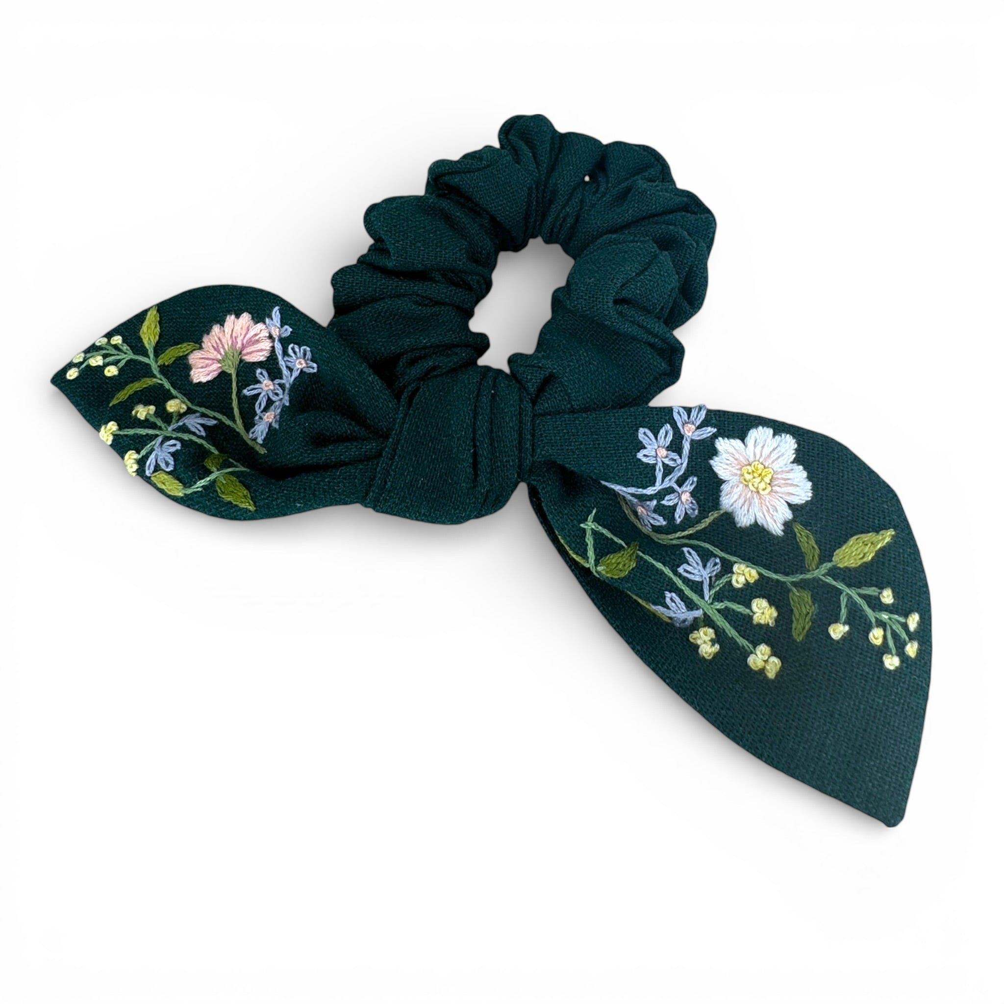 Emeral Hand Embroidery Scrunchies