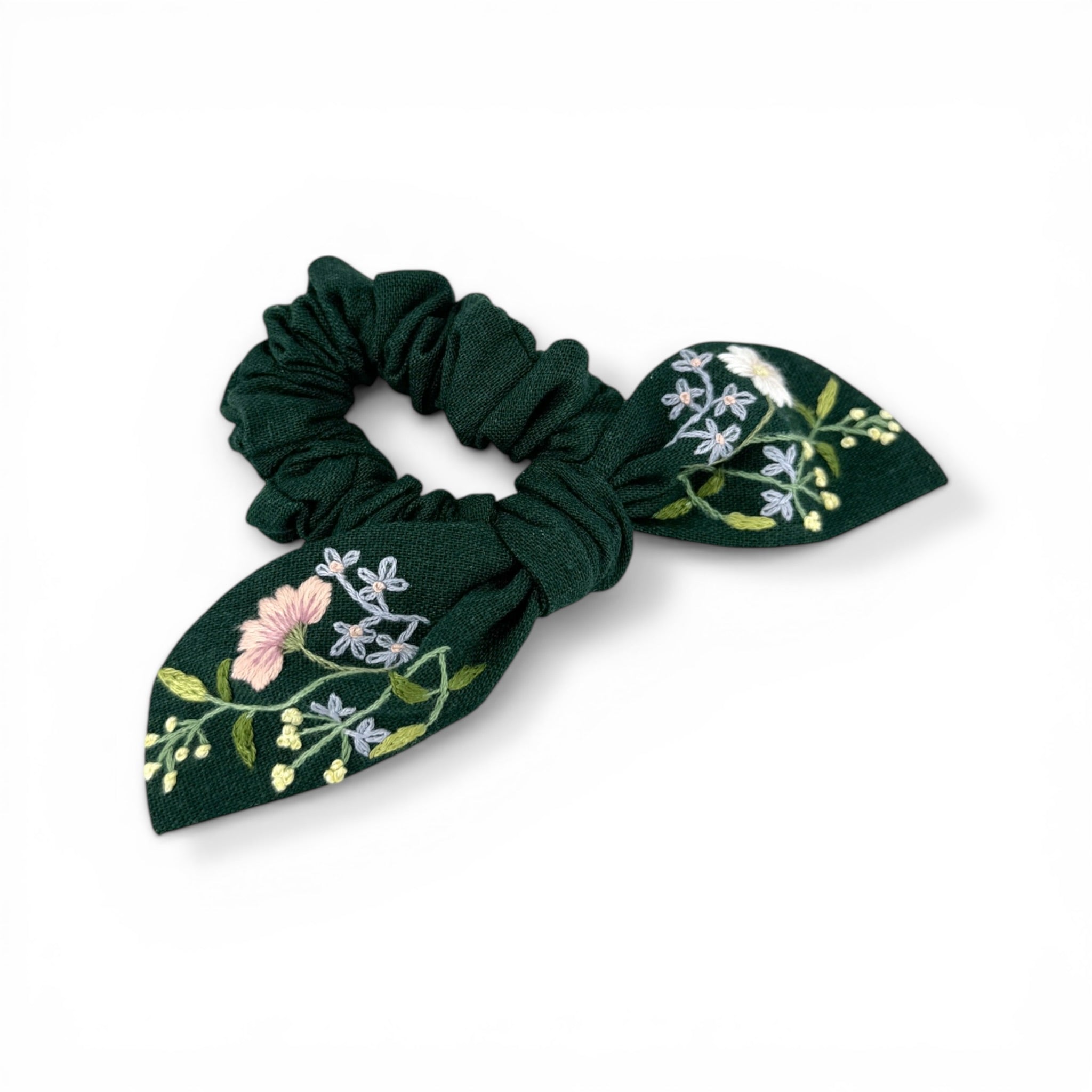 Emeral Hand Embroidery Scrunchies
