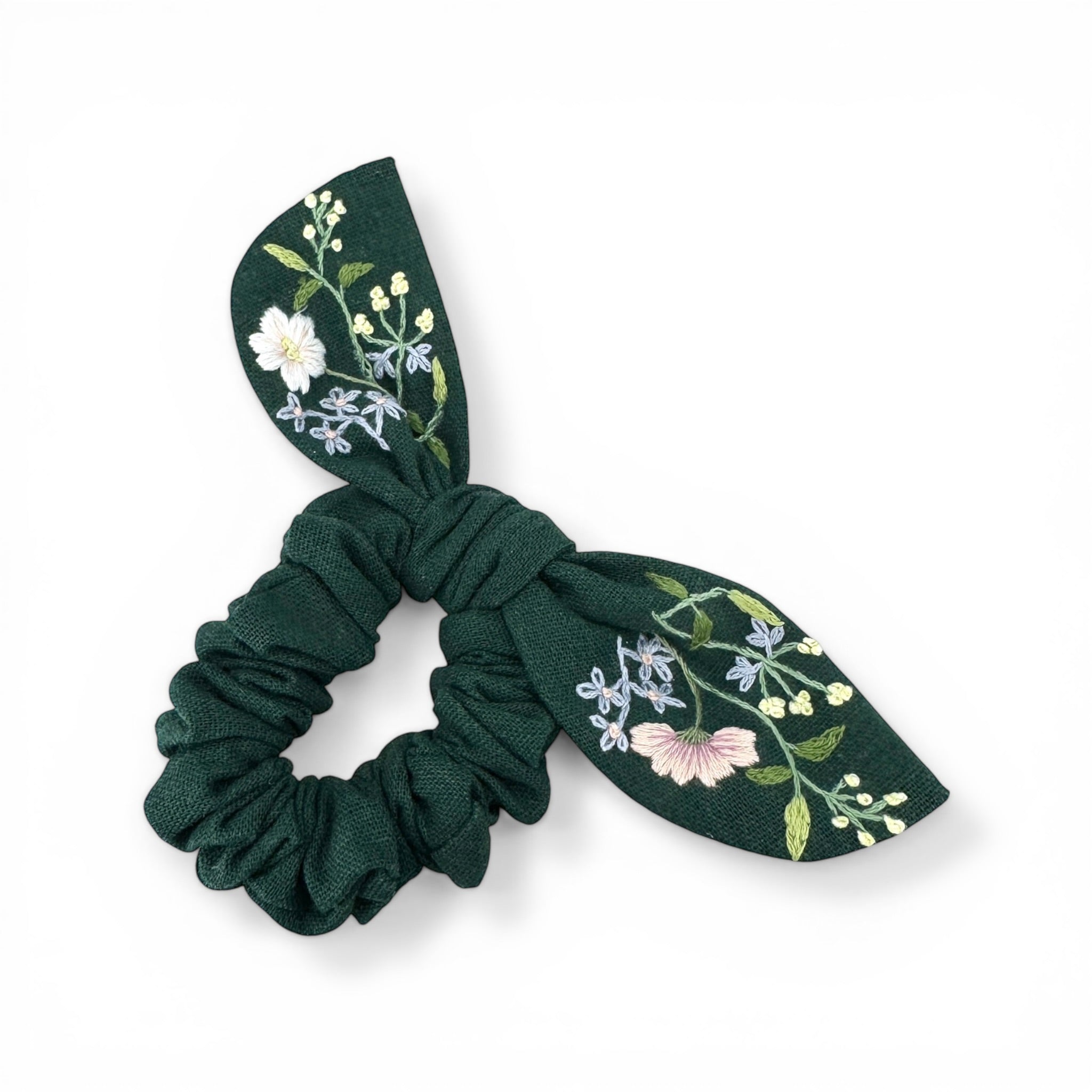 Emeral Hand Embroidery Scrunchies