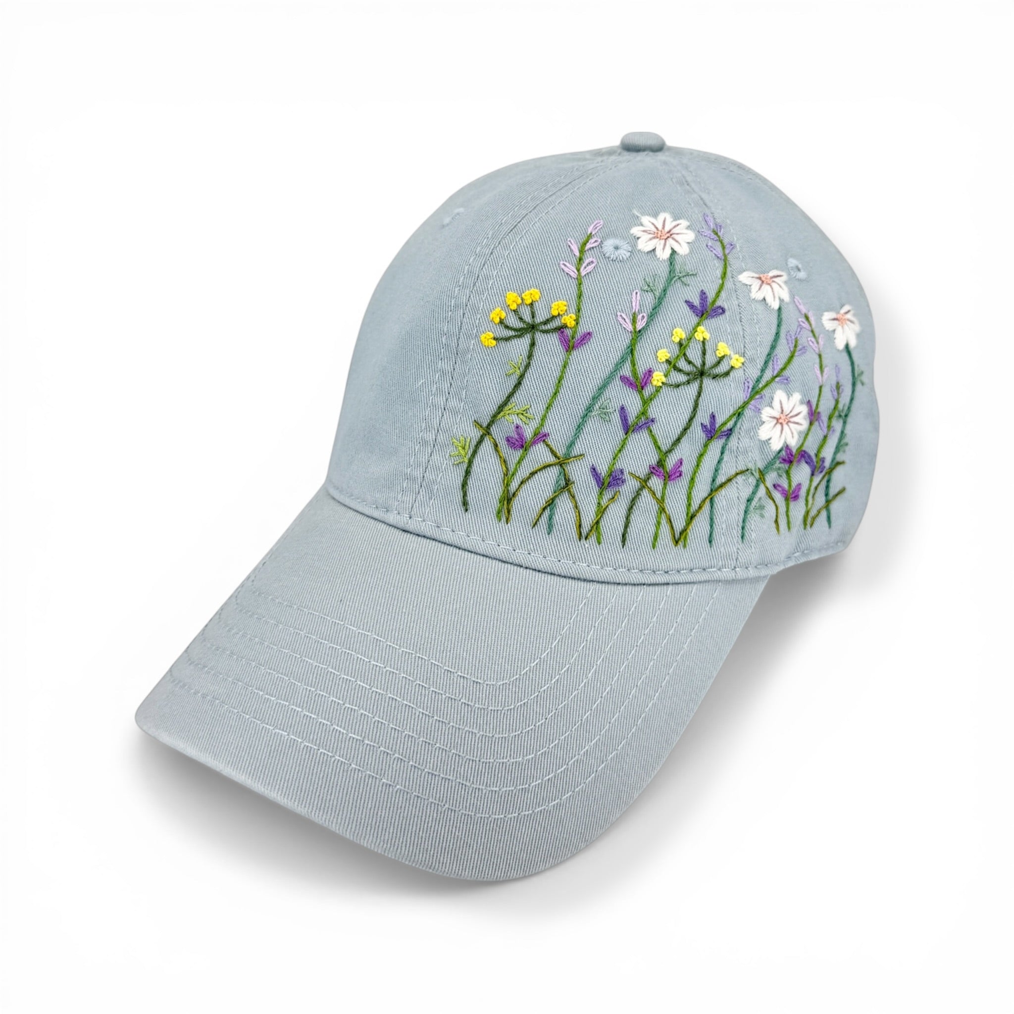 Pastel Garden Shy Green Embroidered Cap