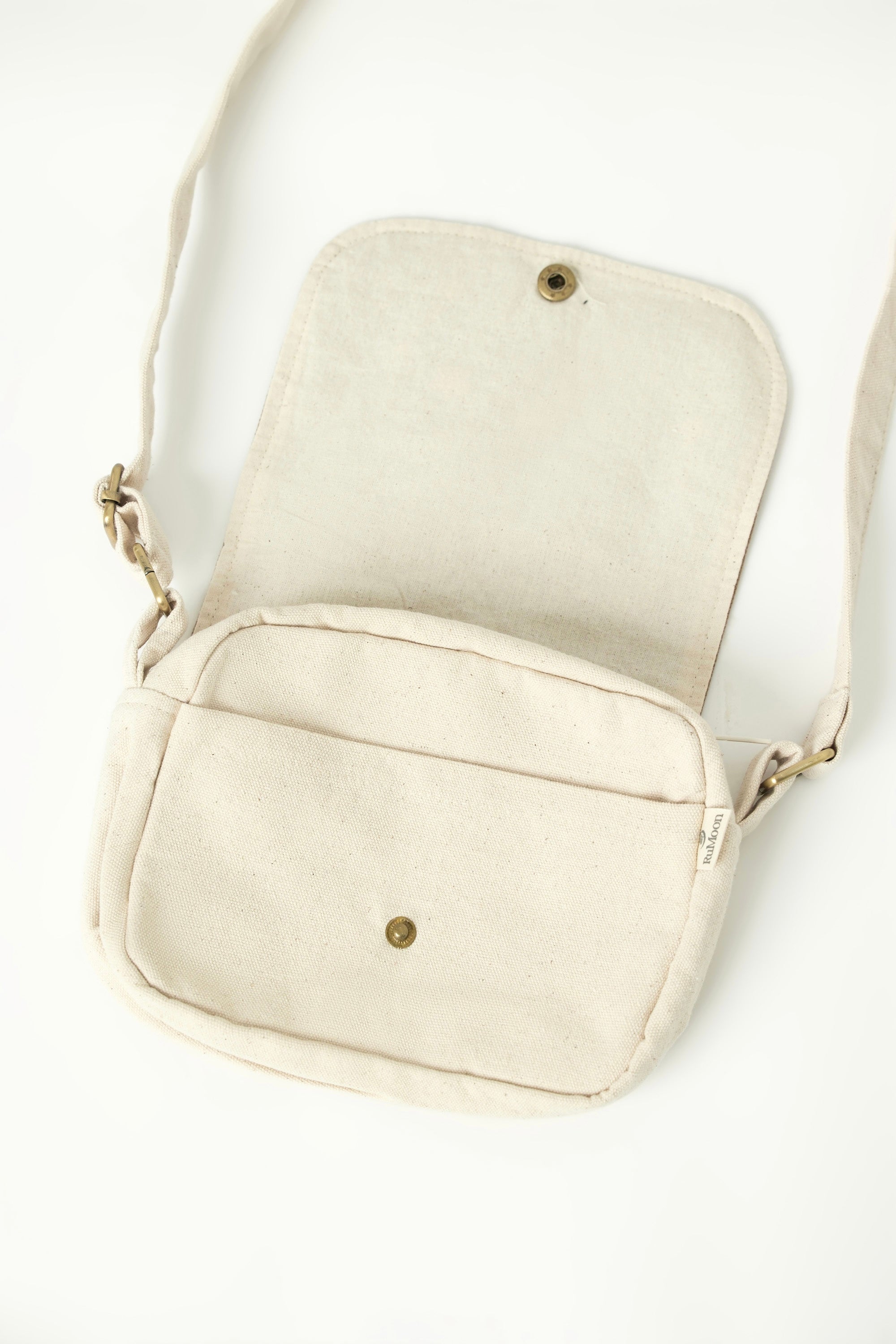 Embroidery Mushroom Crossbody with Brown Cover