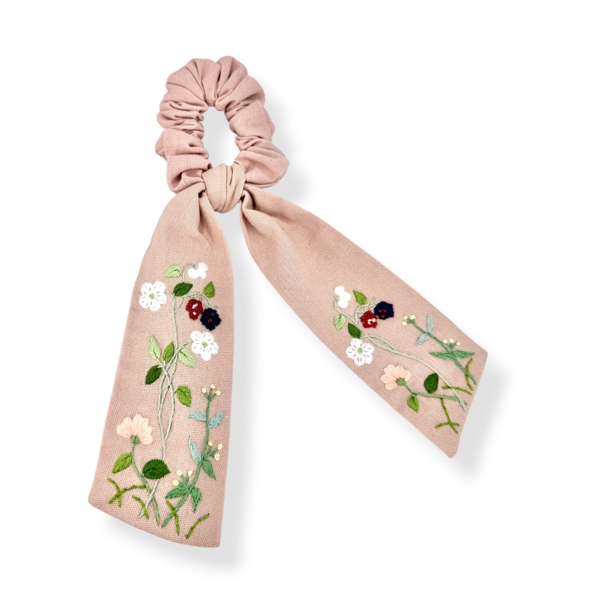 Wild Berries Floral Embroidered Scrunchies