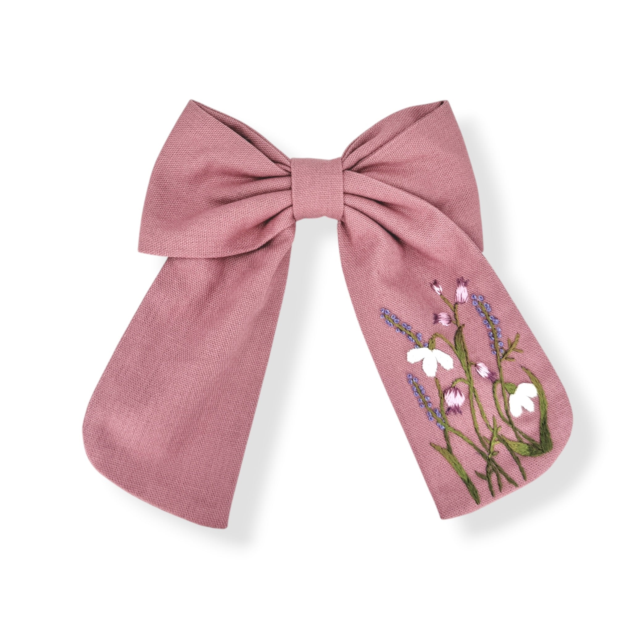 Rosewood Floral Embroidered Hair Barrette