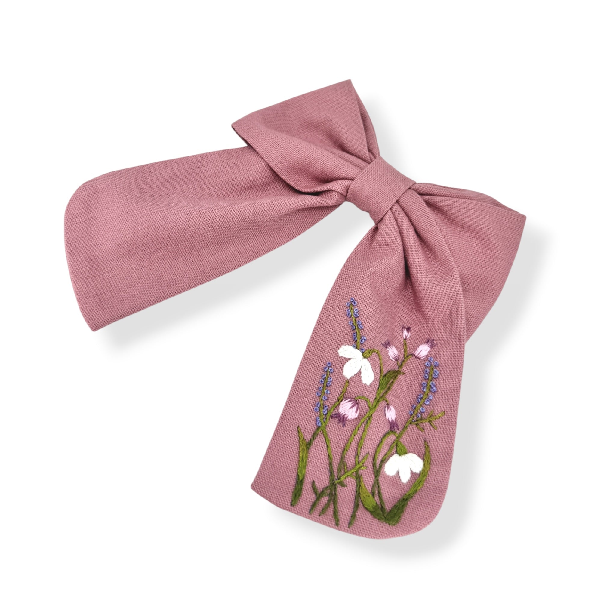 Rosewood Floral Embroidered Hair Barrette
