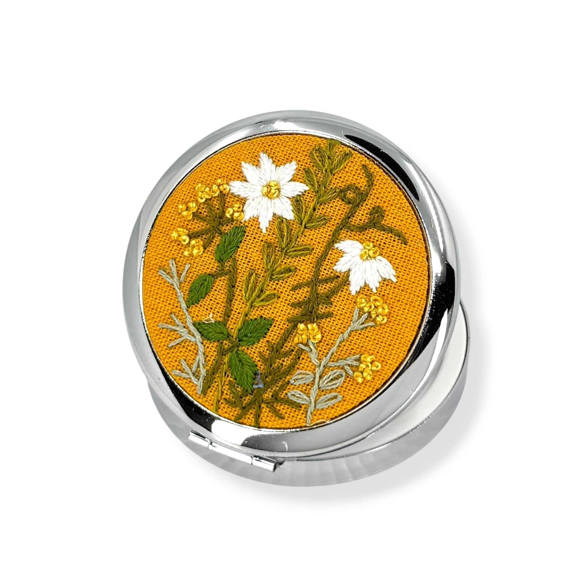 Daisy Bloom Yellow Compact Pocket Container