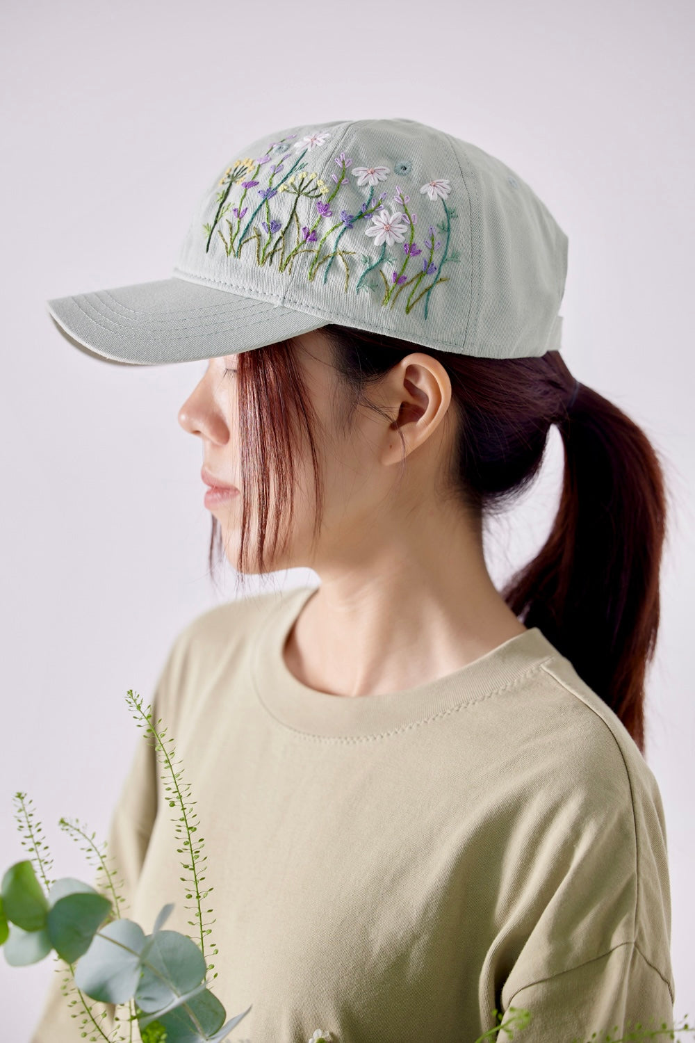 Garden Bloom Wildflower Embroidered Cap