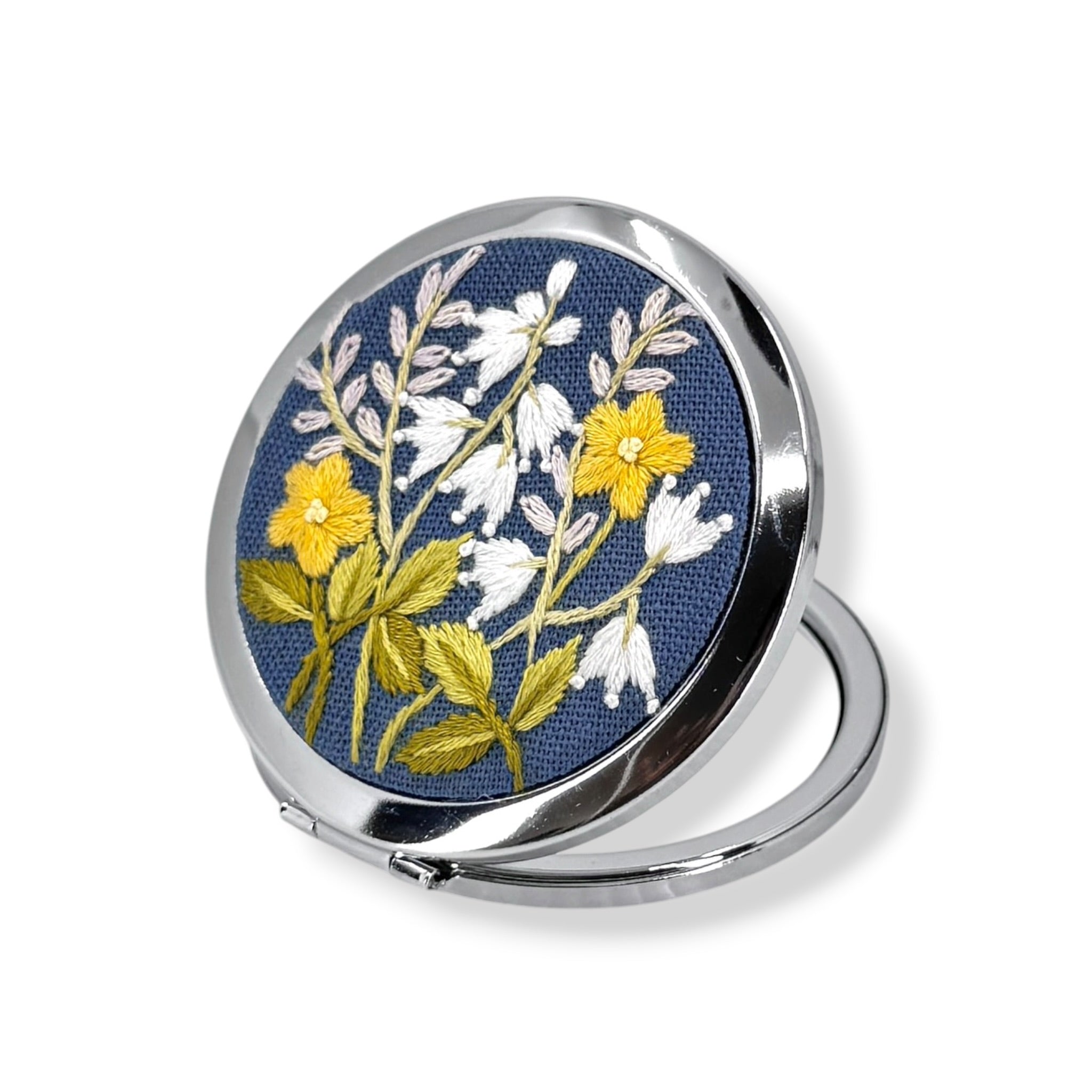 Lily of the Valley Blue Compact Pocket Mirror