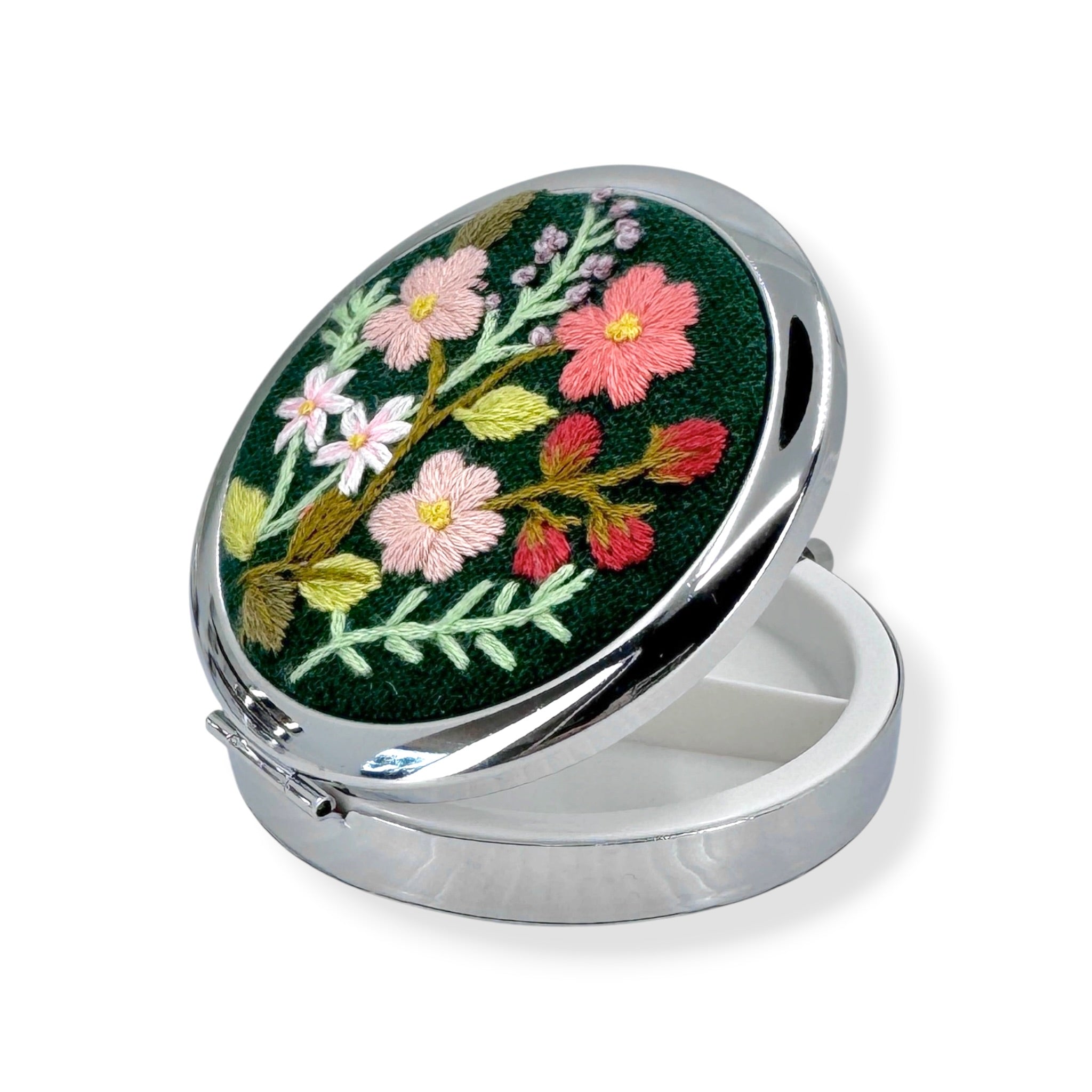 Emerald Blossom Garden Green Compact Container