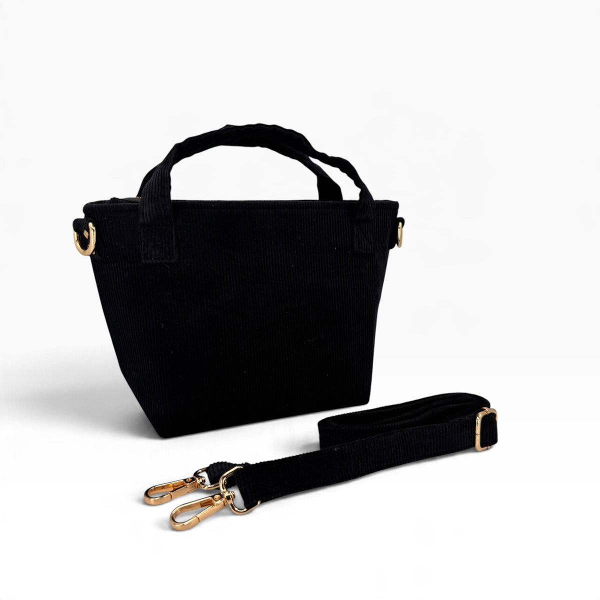 Lily of the Valley Bouquet Embroidery Black Velvet Handbag