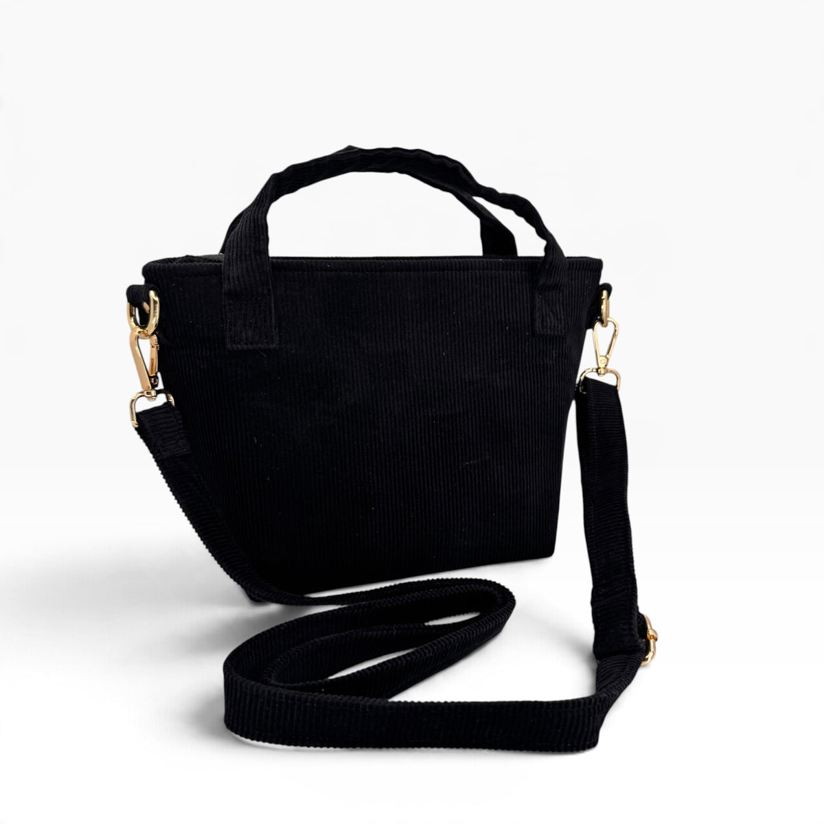 Lily of the Valley Bouquet Embroidery Black Velvet Handbag