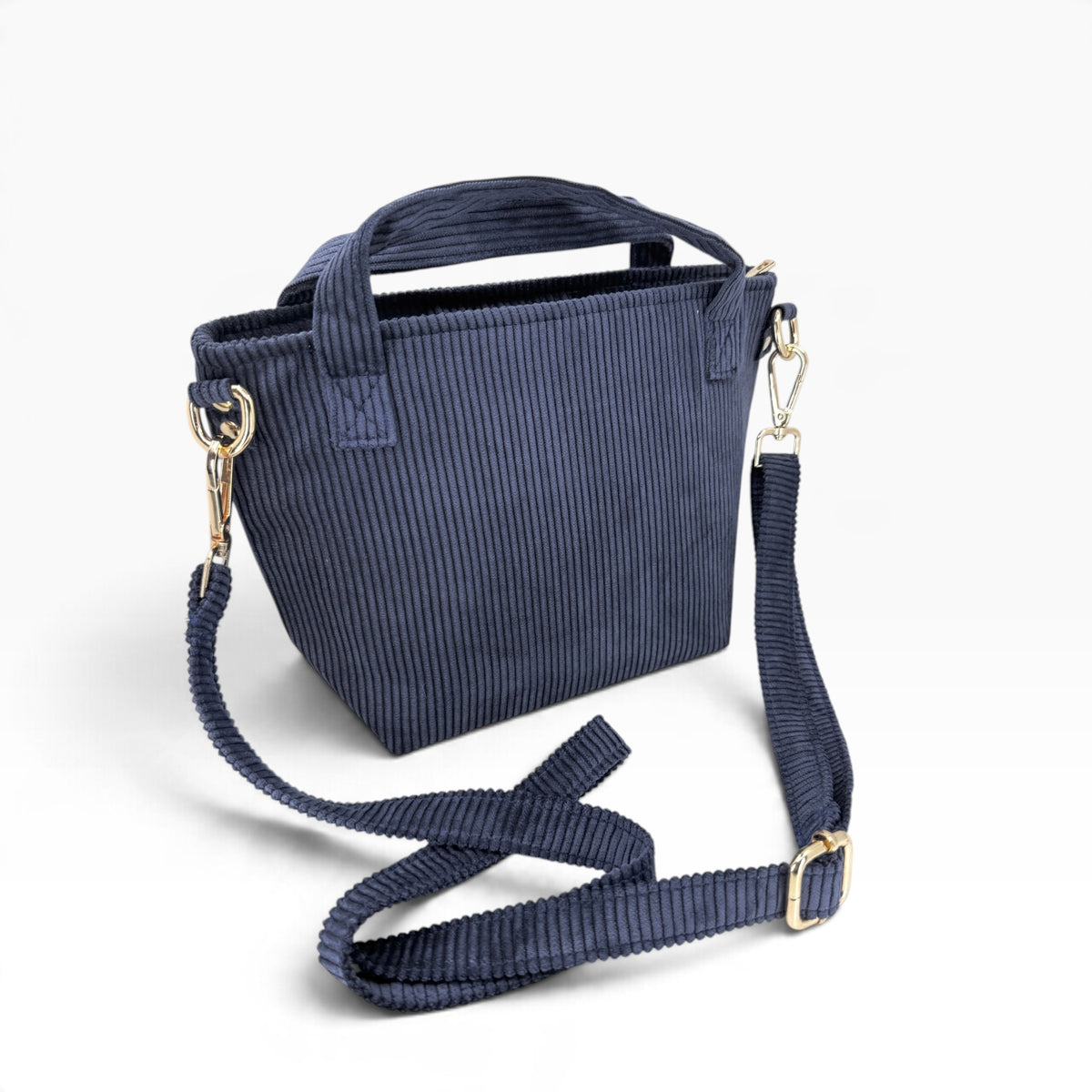 Wildflowers Bloom Ribbon Embroidery Navy Velvet Handbag