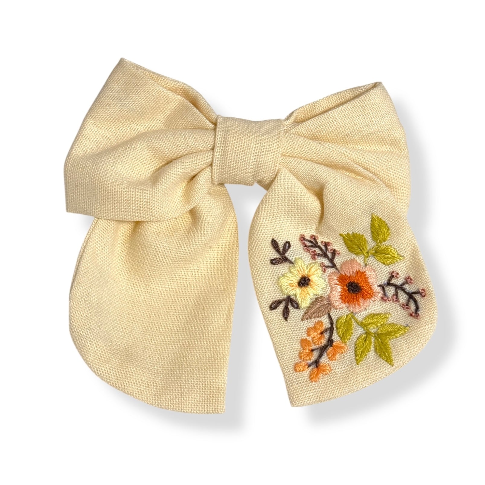 Dreamy Flowers Hand Embroidery Hair Barrette