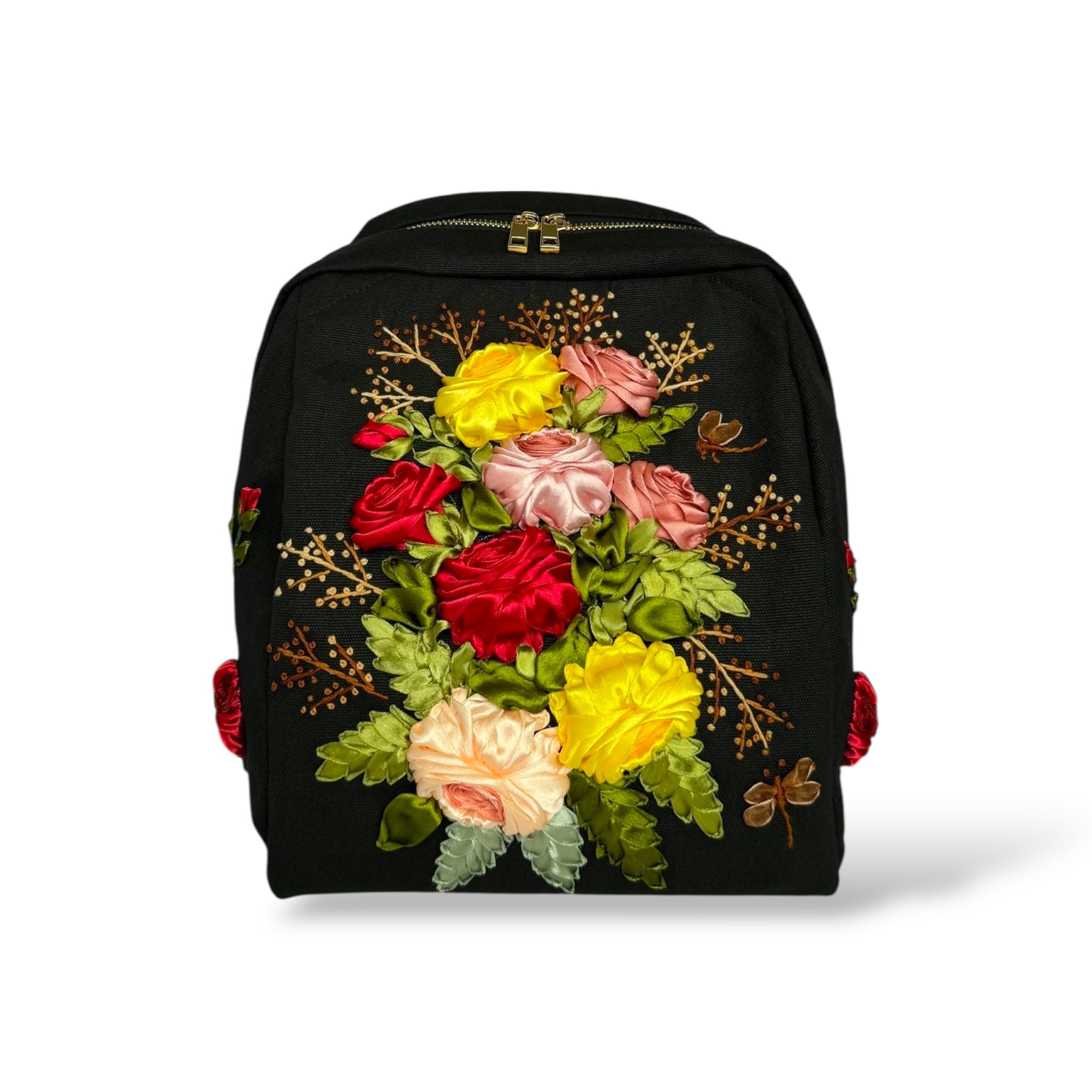Vintage Roses Embroidery Backpack