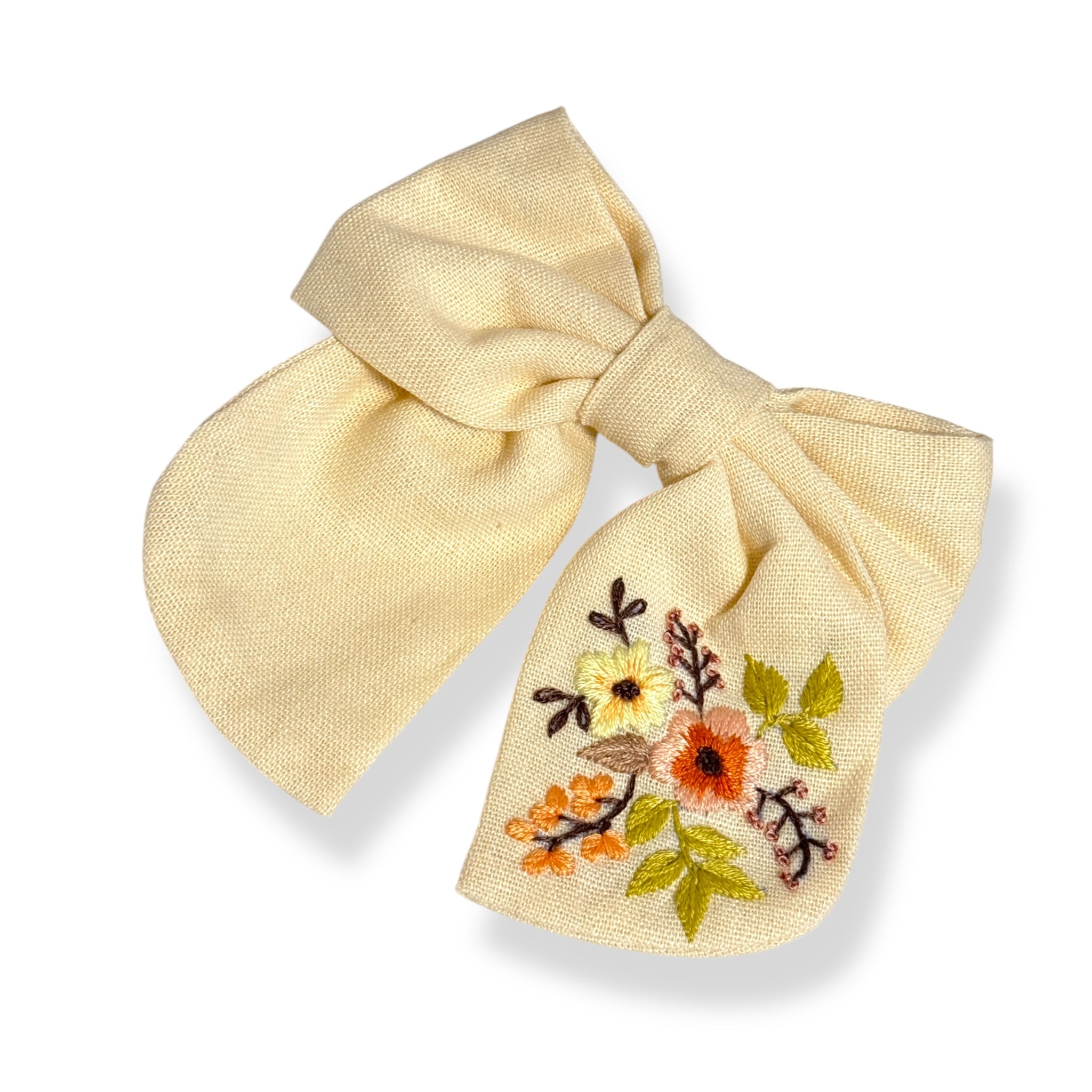 Dreamy Flowers Hand Embroidery Hair Barrette