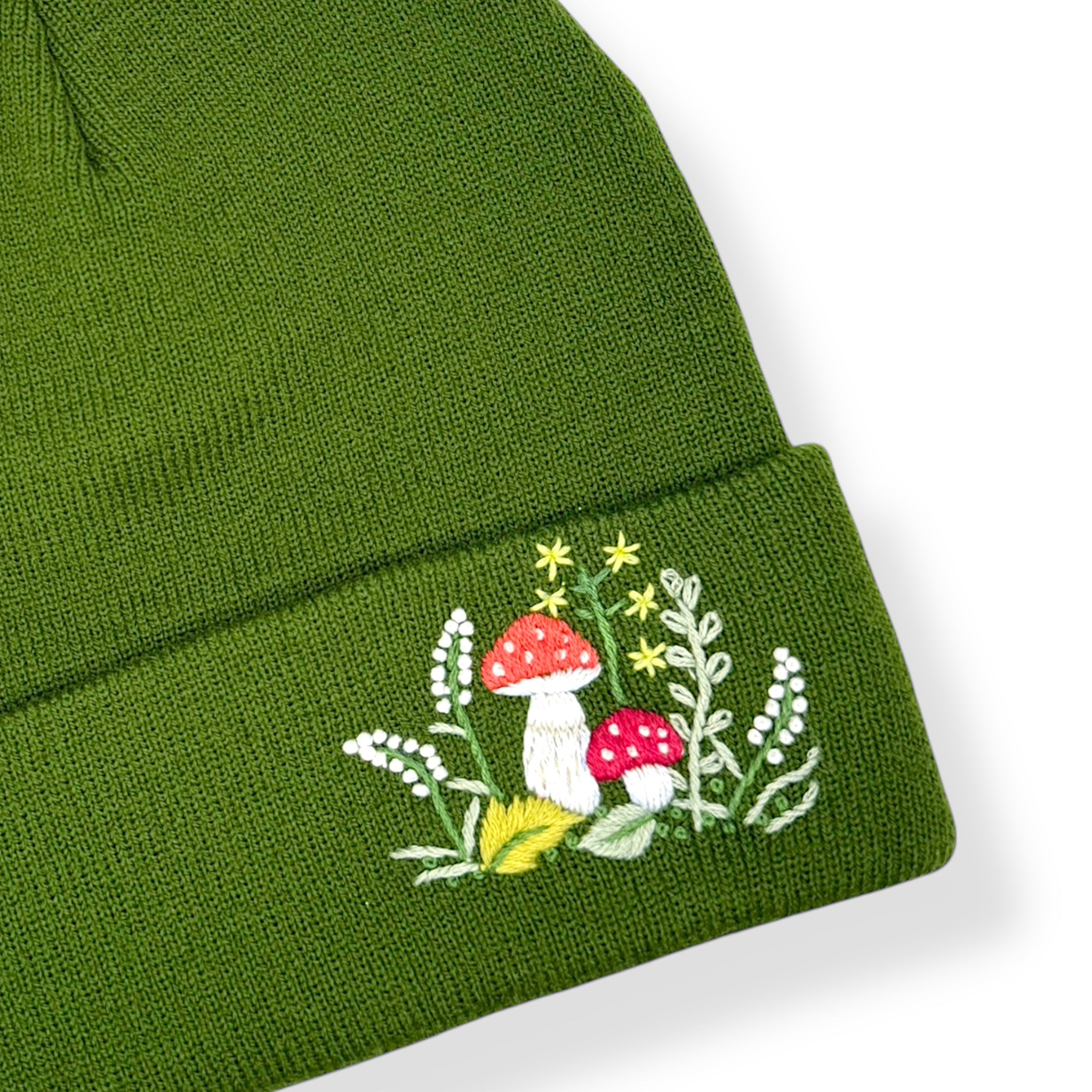 Green Mushroom Beanie