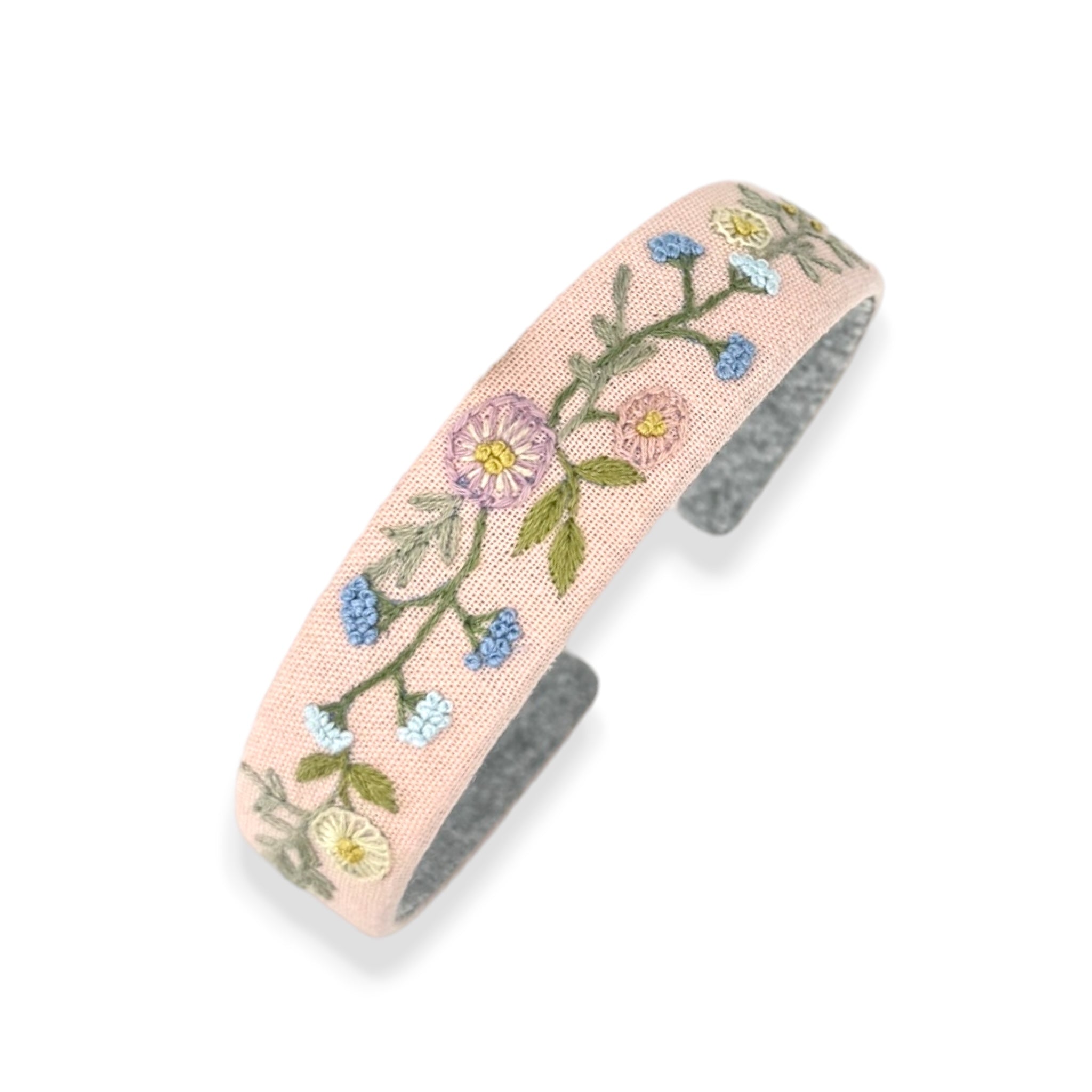 Blush Bloom Hand Embroidered Headband