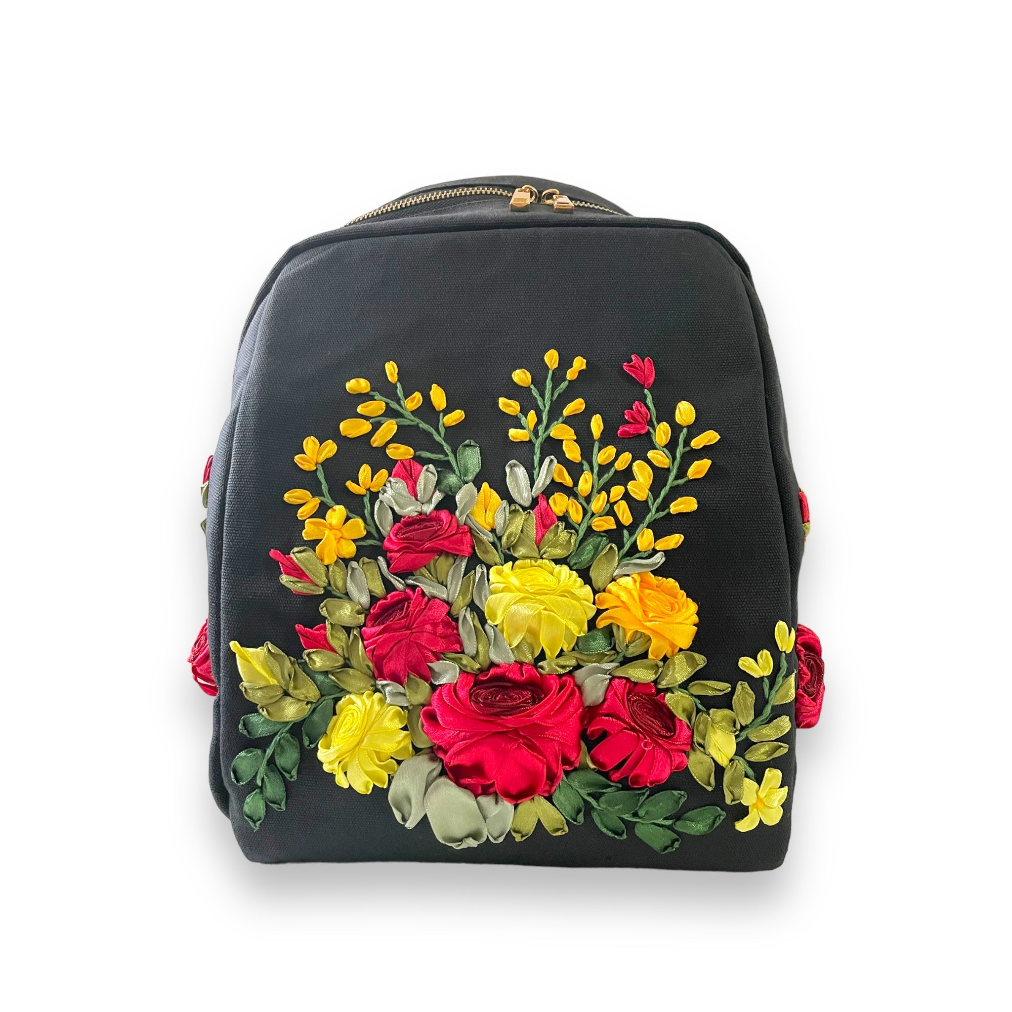 Roses Embroidery Backpack