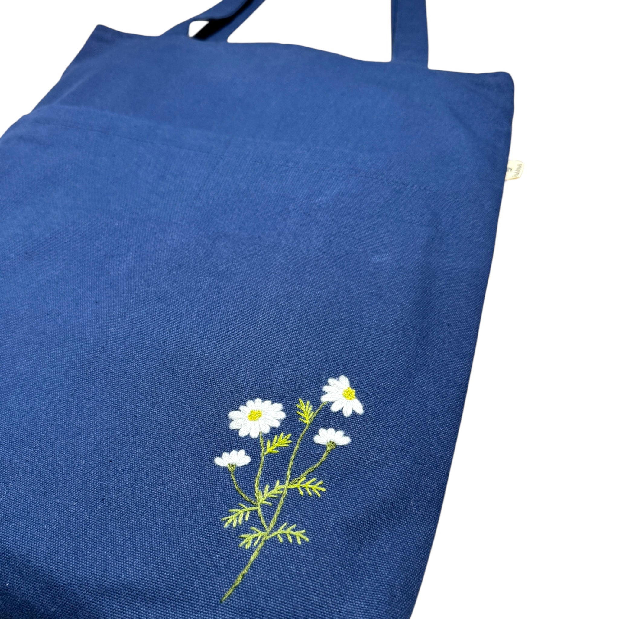 Daisy Pocket Embroidery Tote Bag