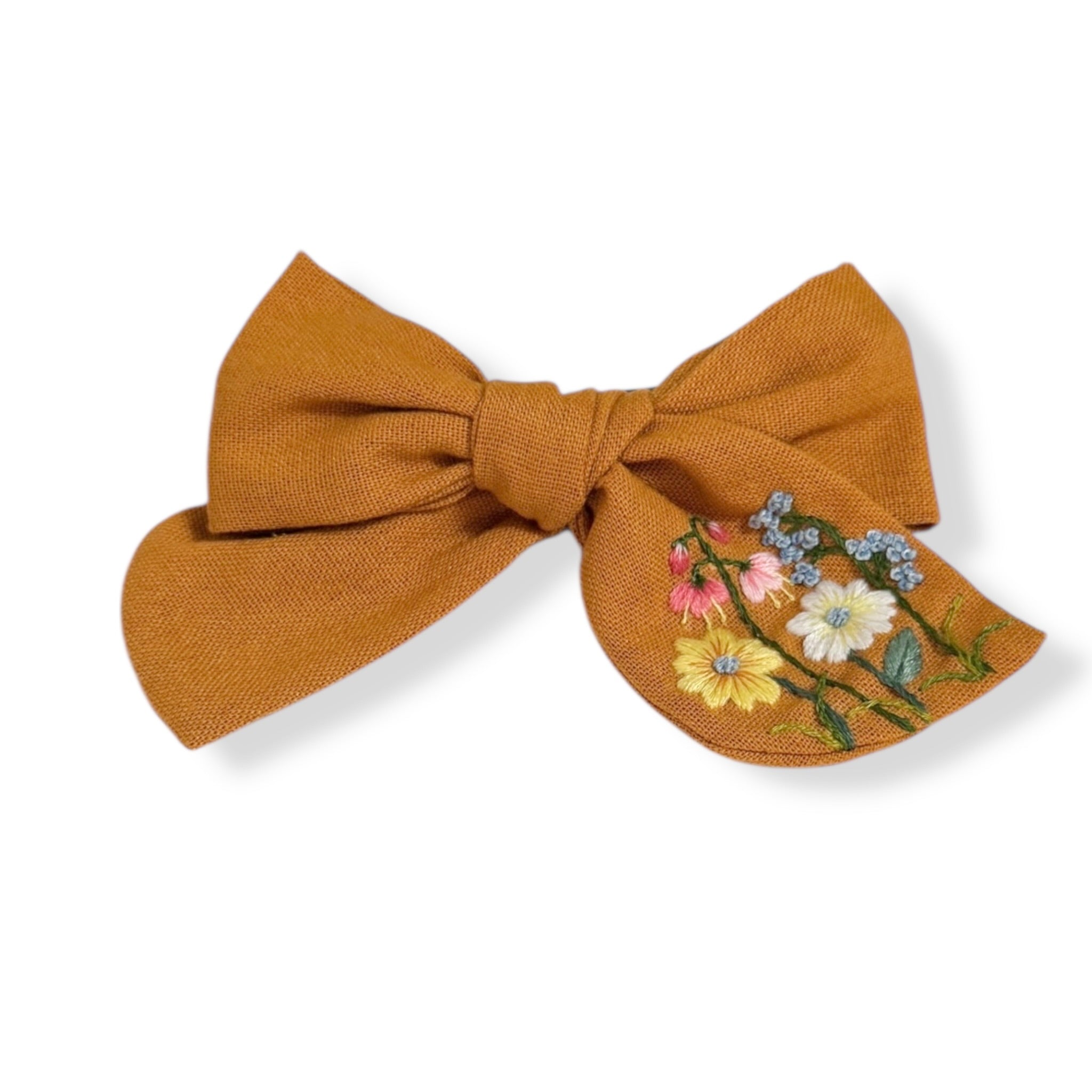 Sunbeam Daisy Embroidered Hairbow