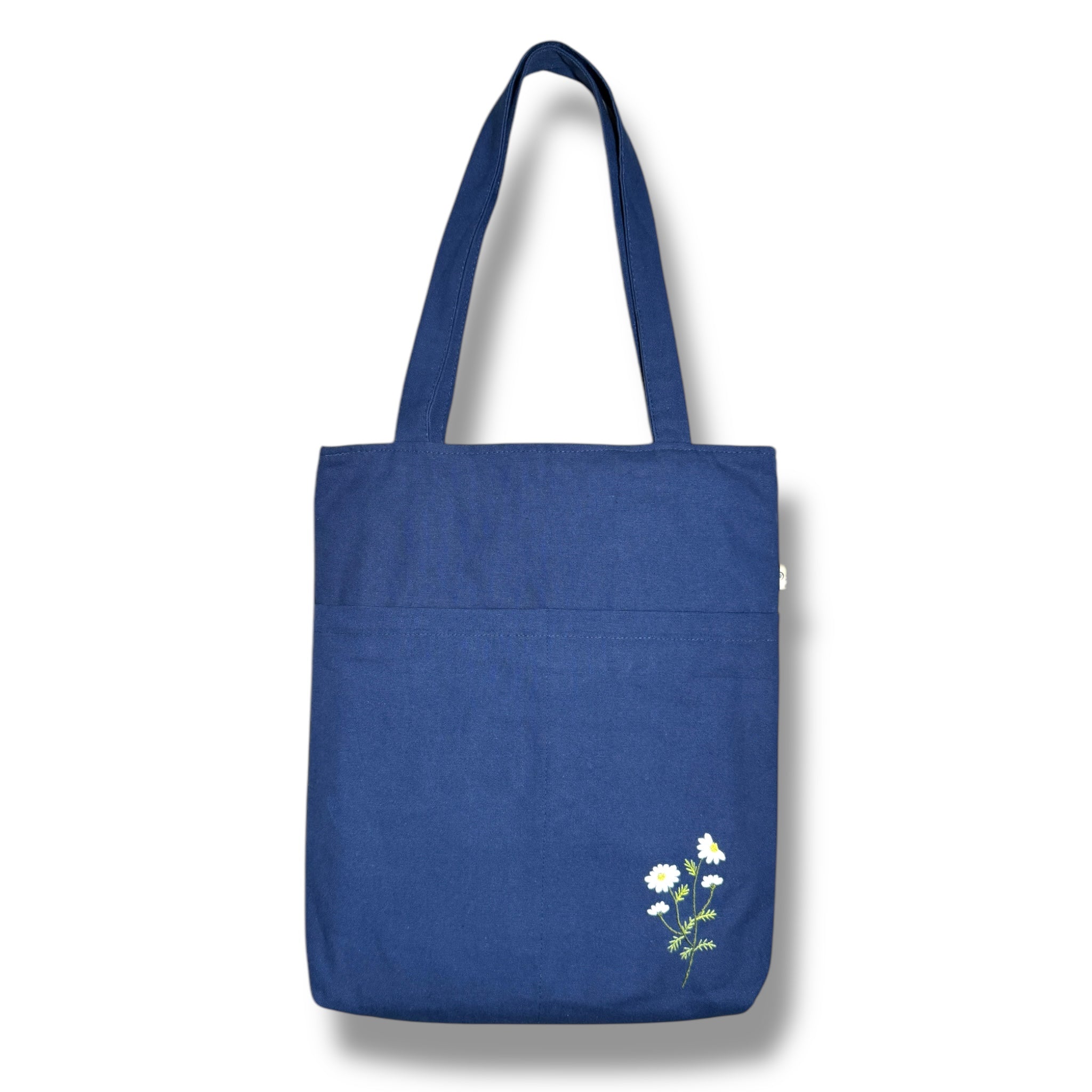 Daisy Pocket Embroidery Tote Bag