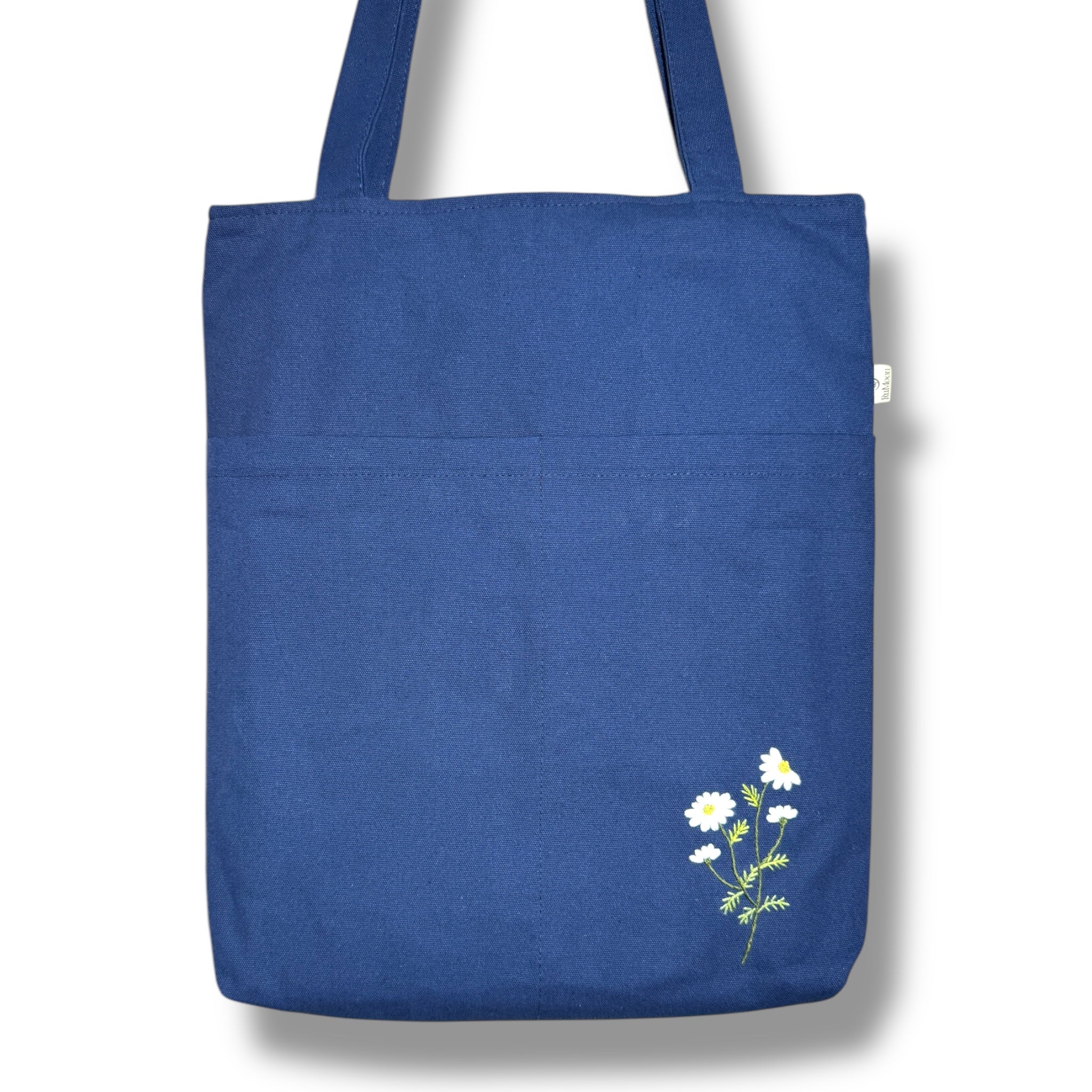 Daisy Pocket Embroidery Tote Bag