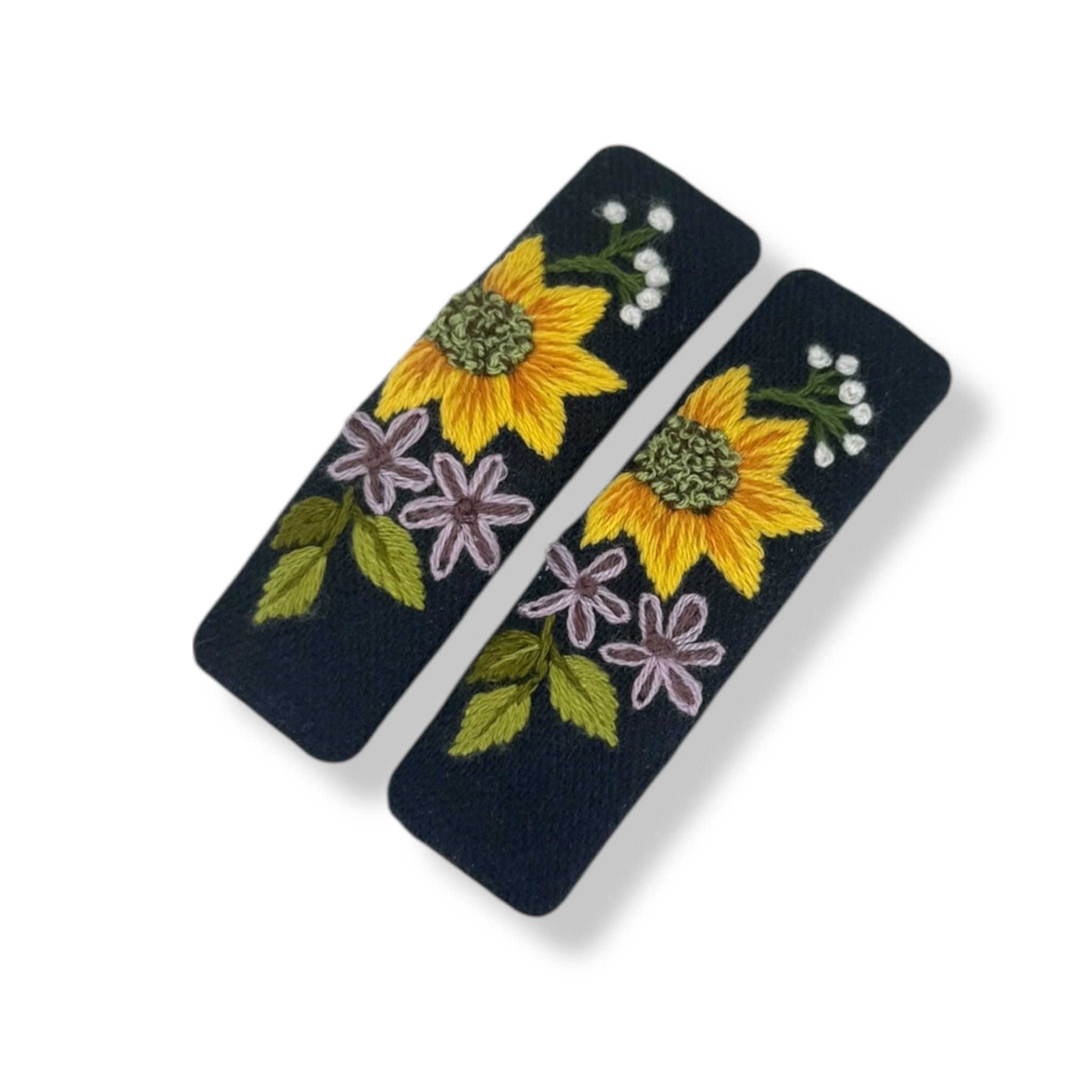 Sunflowers Hand Embroidery Hair Clips