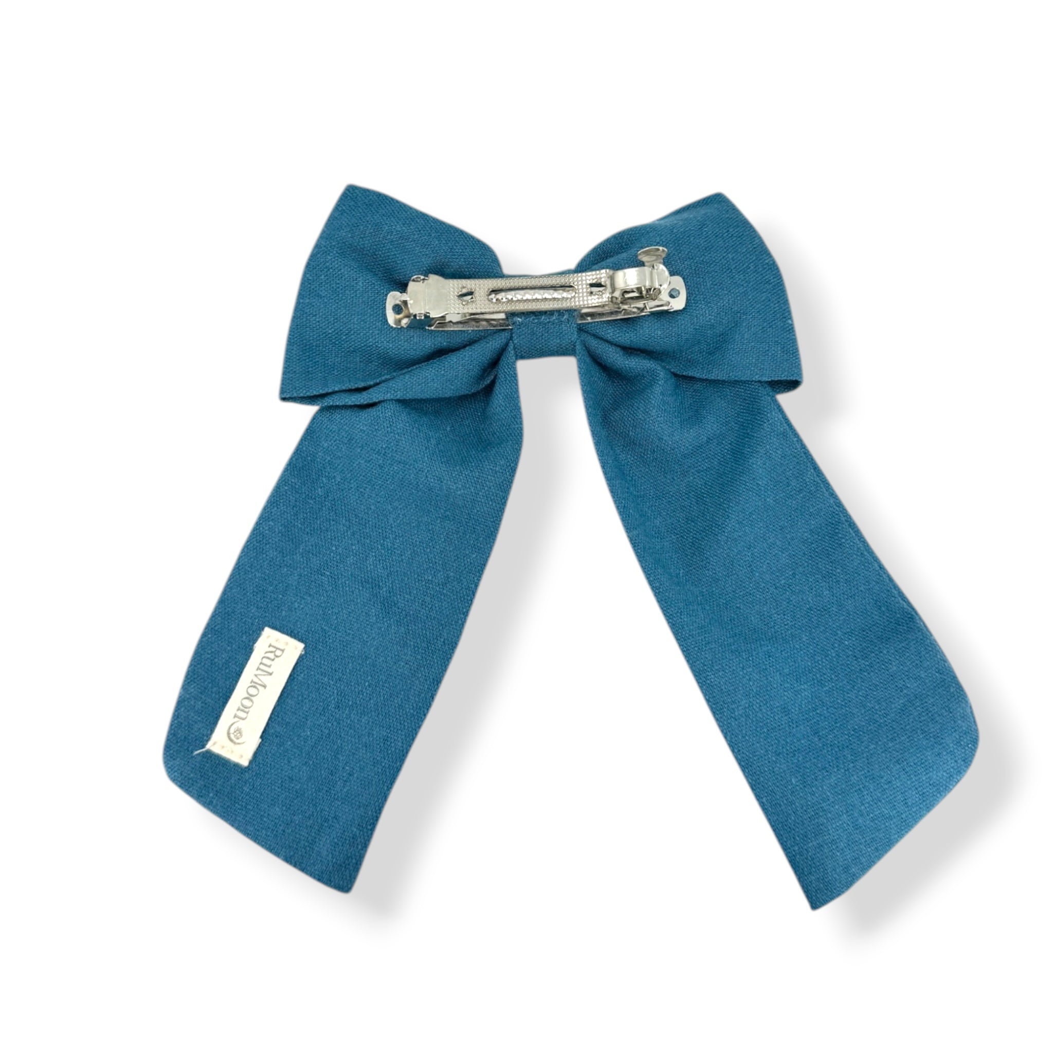 Whimsical Blue Mushroom Embroidered Hair Barrette